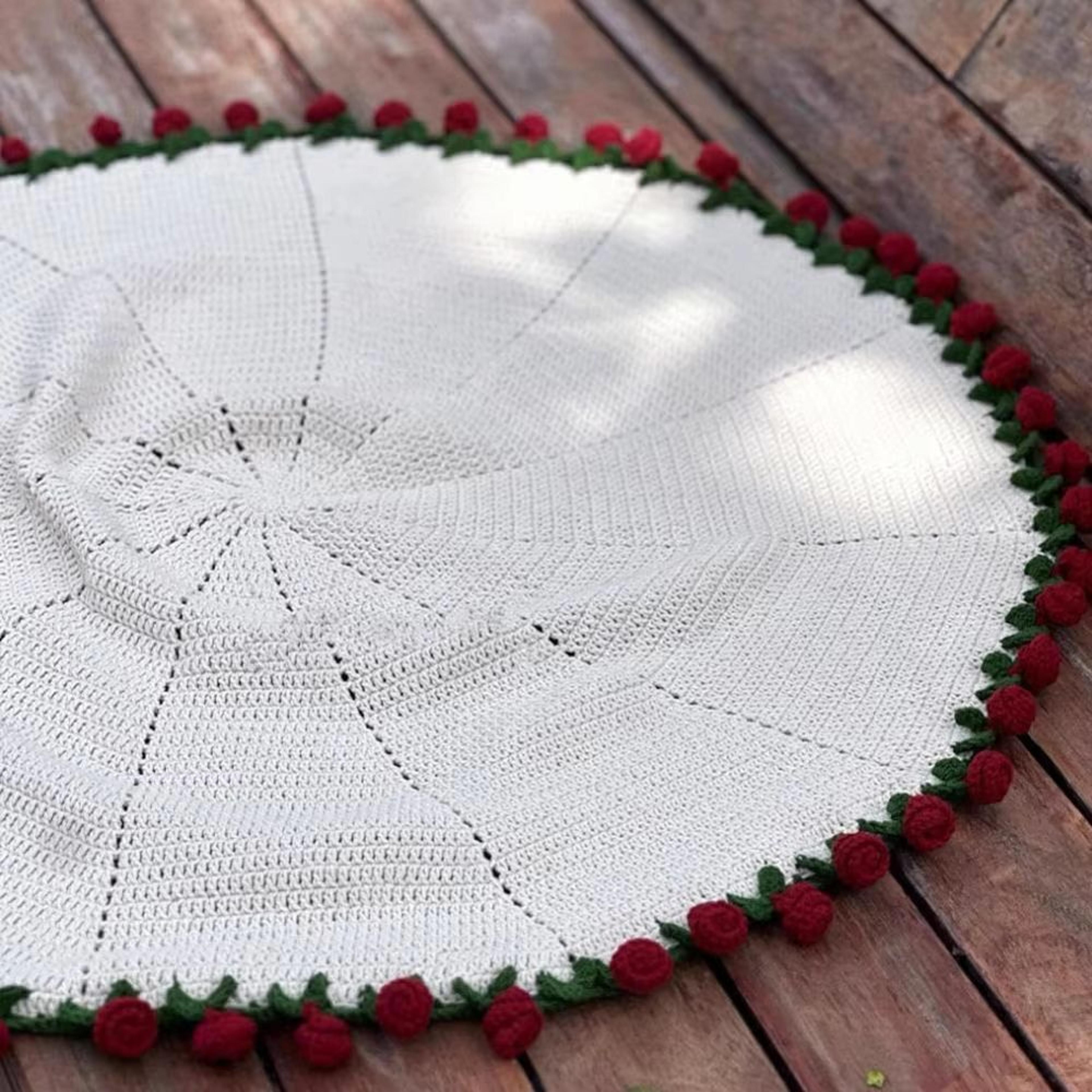 Handmade Crochet Rose Blanket Bouquet Gift Set With Gift Bag For Valentine And Birthday Surprise 1