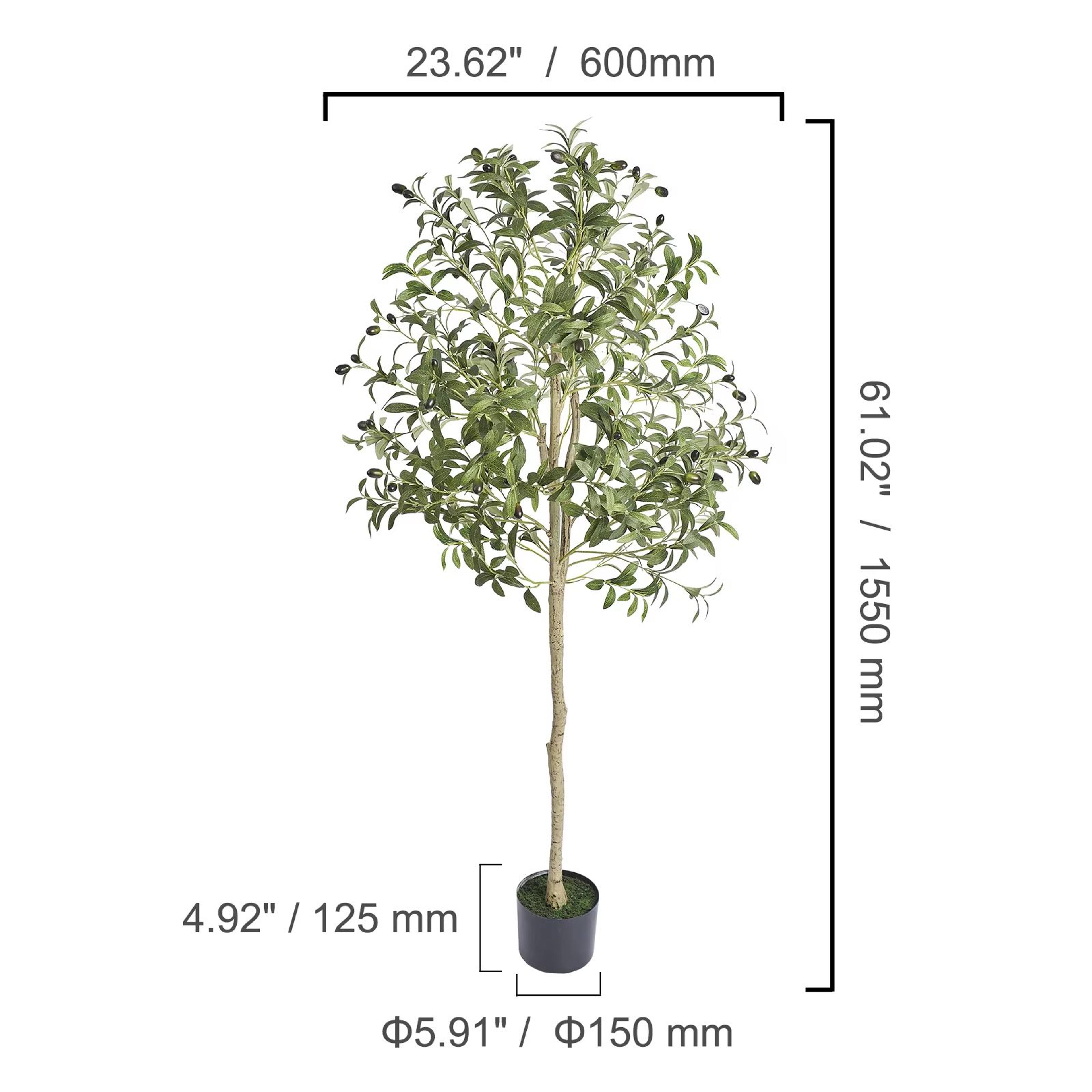 46FT Artificial Olive Tree In Pot With AntiTip Base For Realistic Indoor Outdoor Decor 6