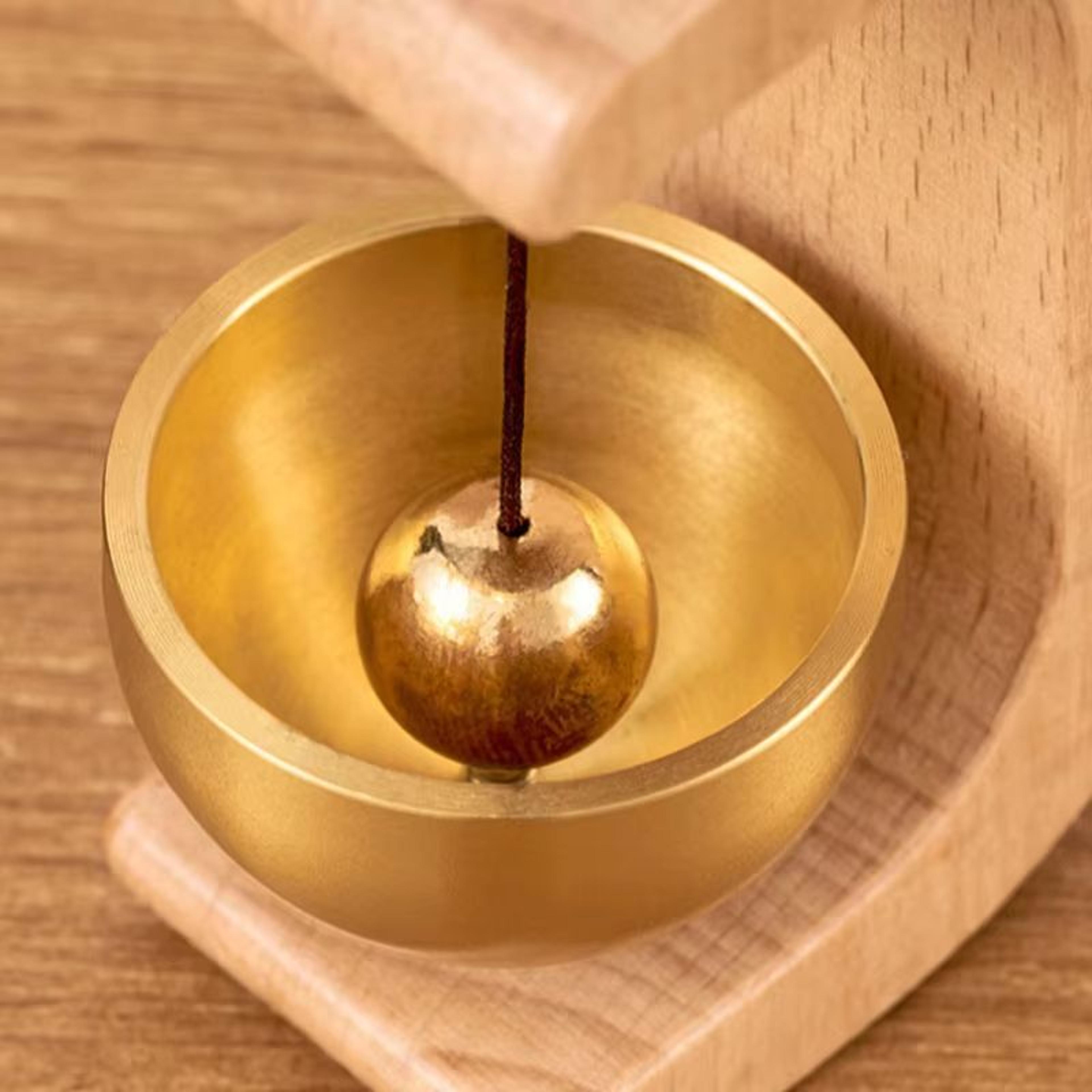Vintage Walnut Wood Doorbell Chime Brass Wind Bell Entry Decor 2