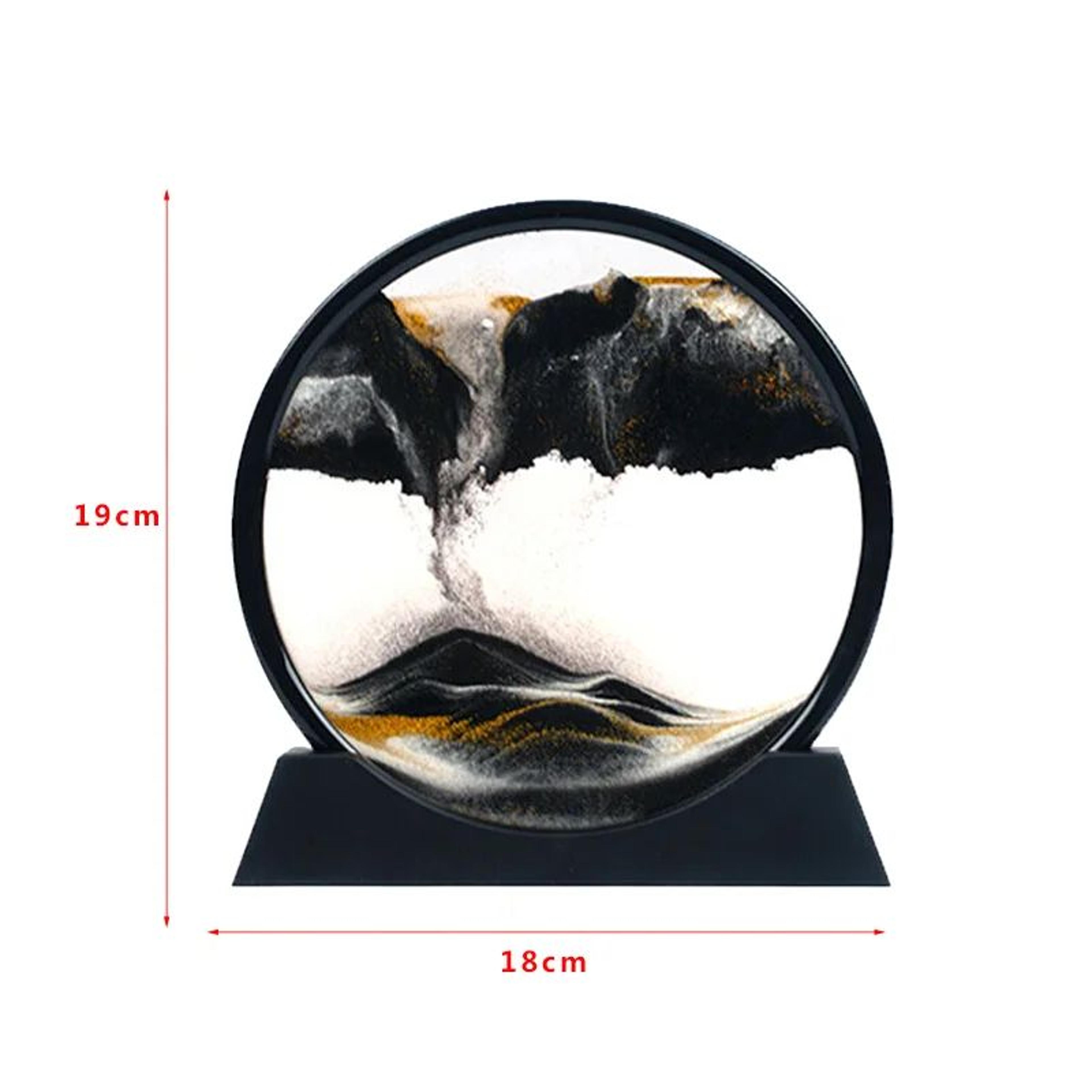 3D Moving Sand Art Hourglass Glass Frame For Relaxing Desk Decor 5