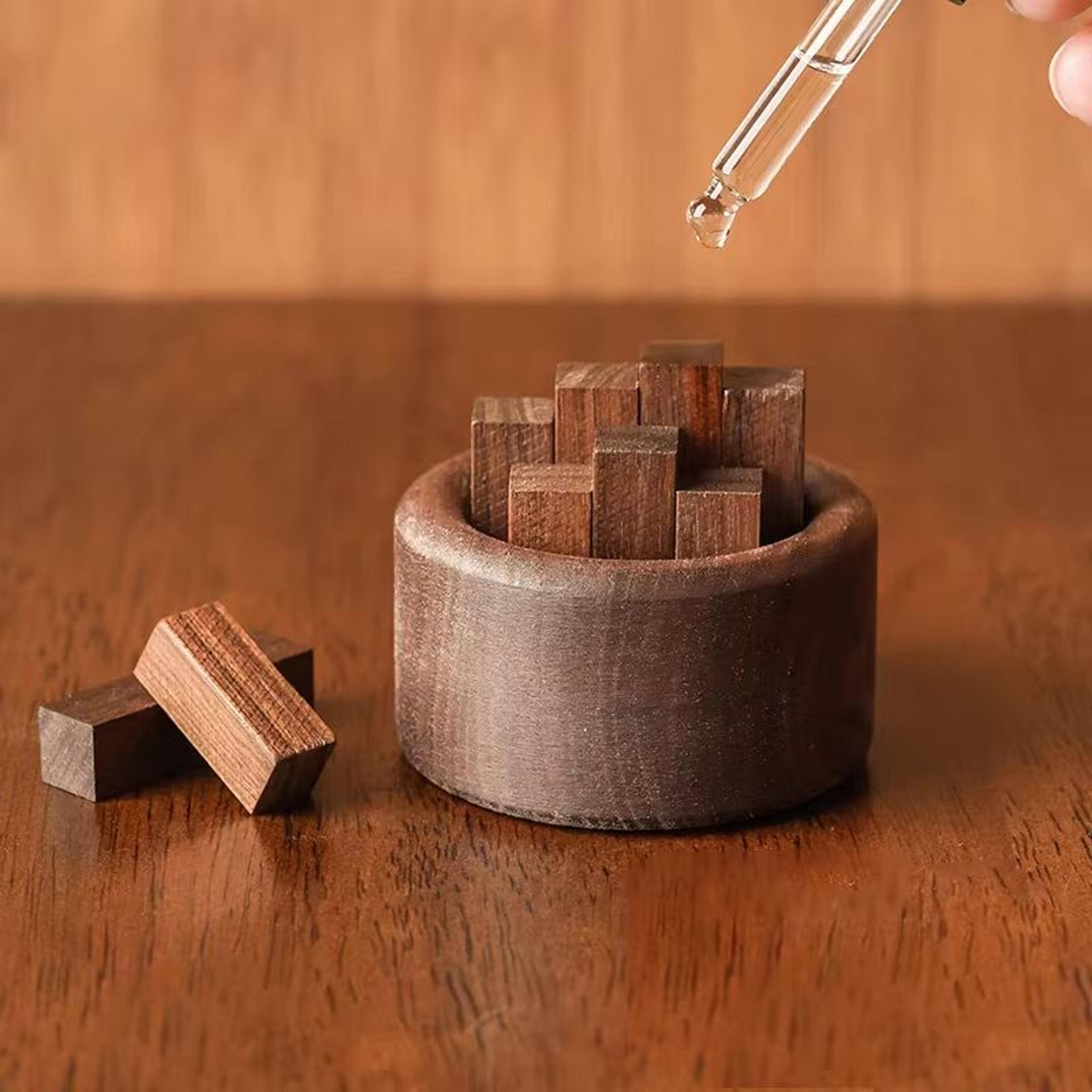 Natural Wooden Essential Oil Diffuser Beech Walnut Aromatherapy Decor 2