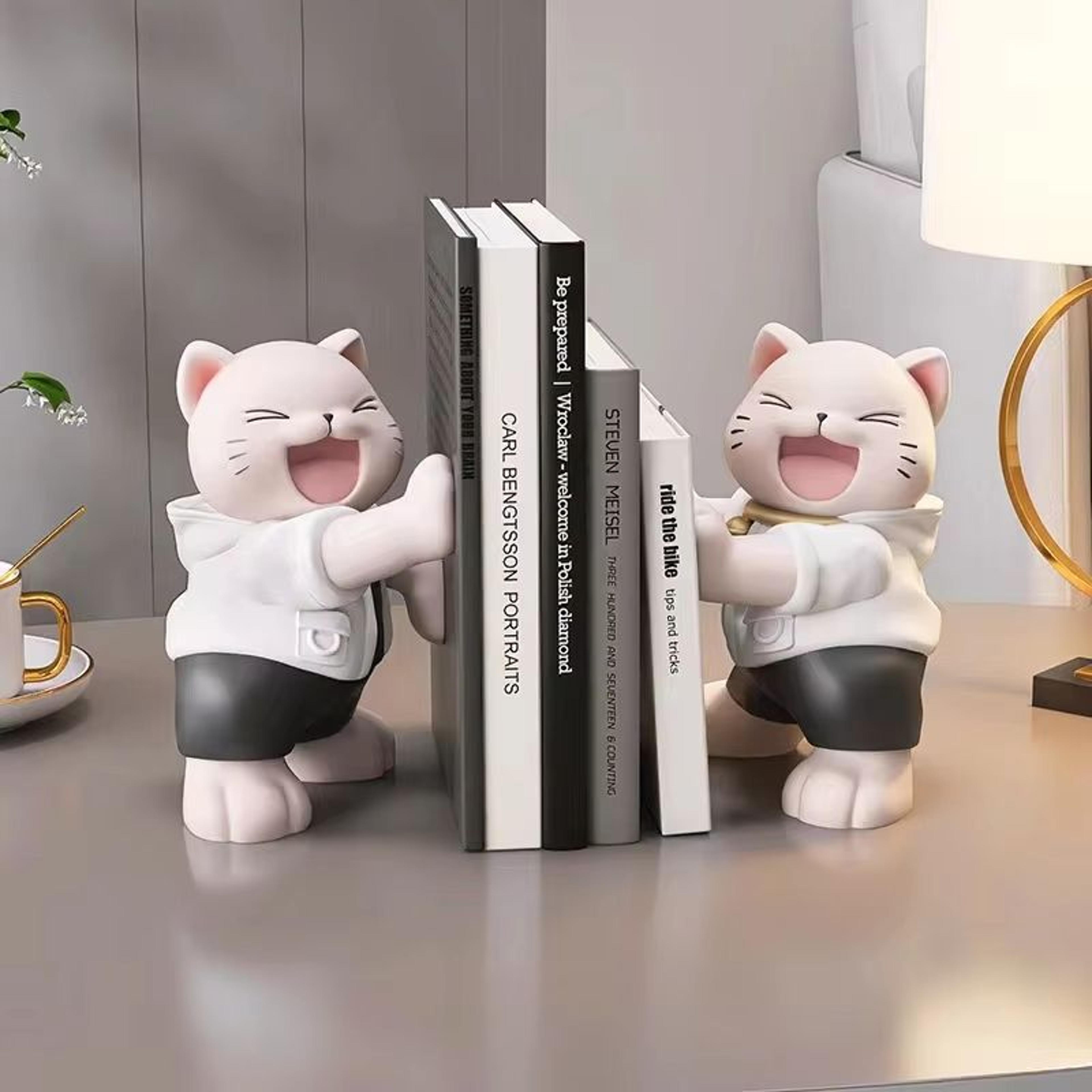 Cream Style Cute Bear Bookend Figurine For Bookshelf Decor 9
