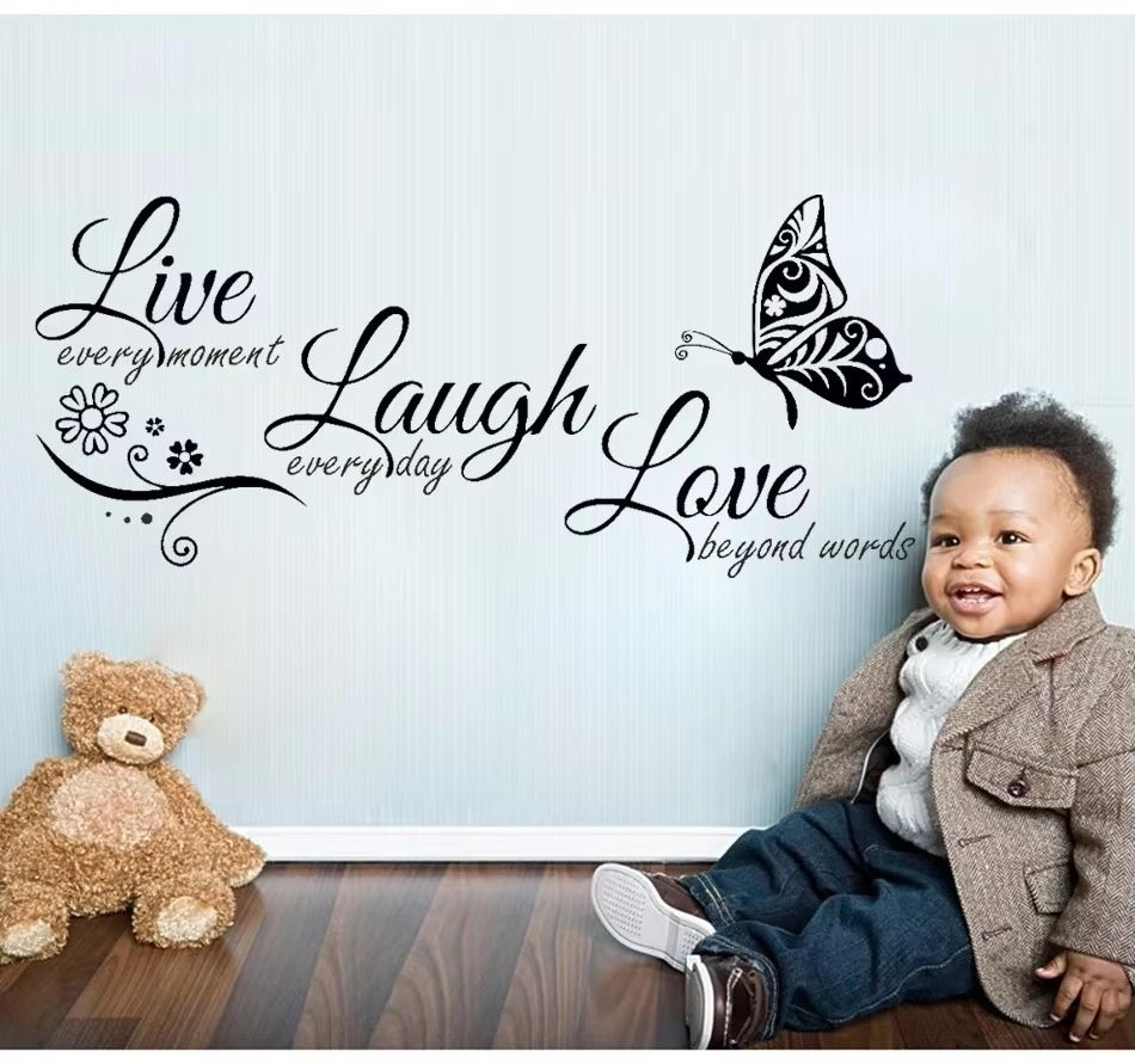 Live Laugh Love Butterfly Flower Wall Sticker For Living Room Decor 3