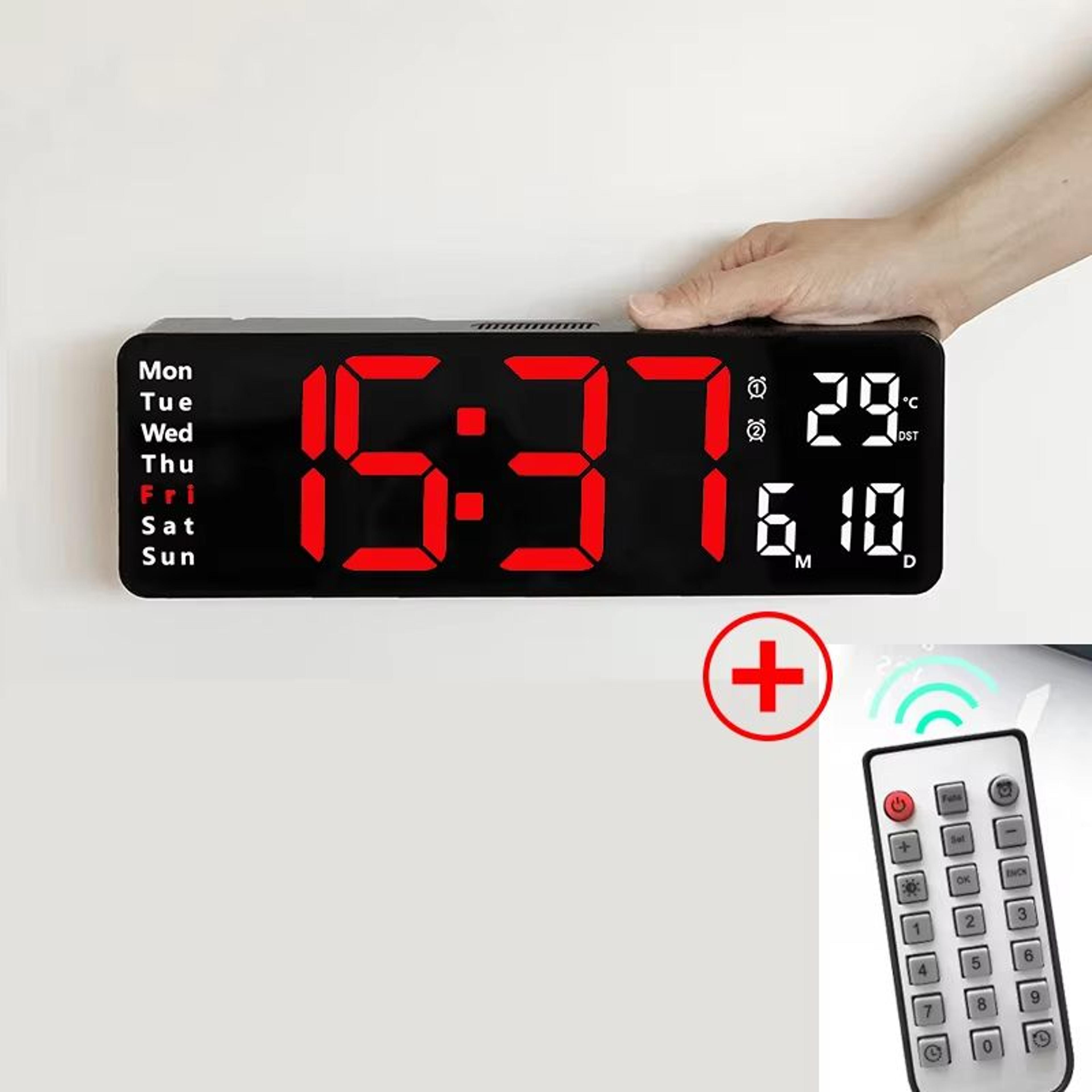10Inch Smart LED Wall Clock With Temperature  Calendar  Minimalist Digital Desk Or Wall Display 9