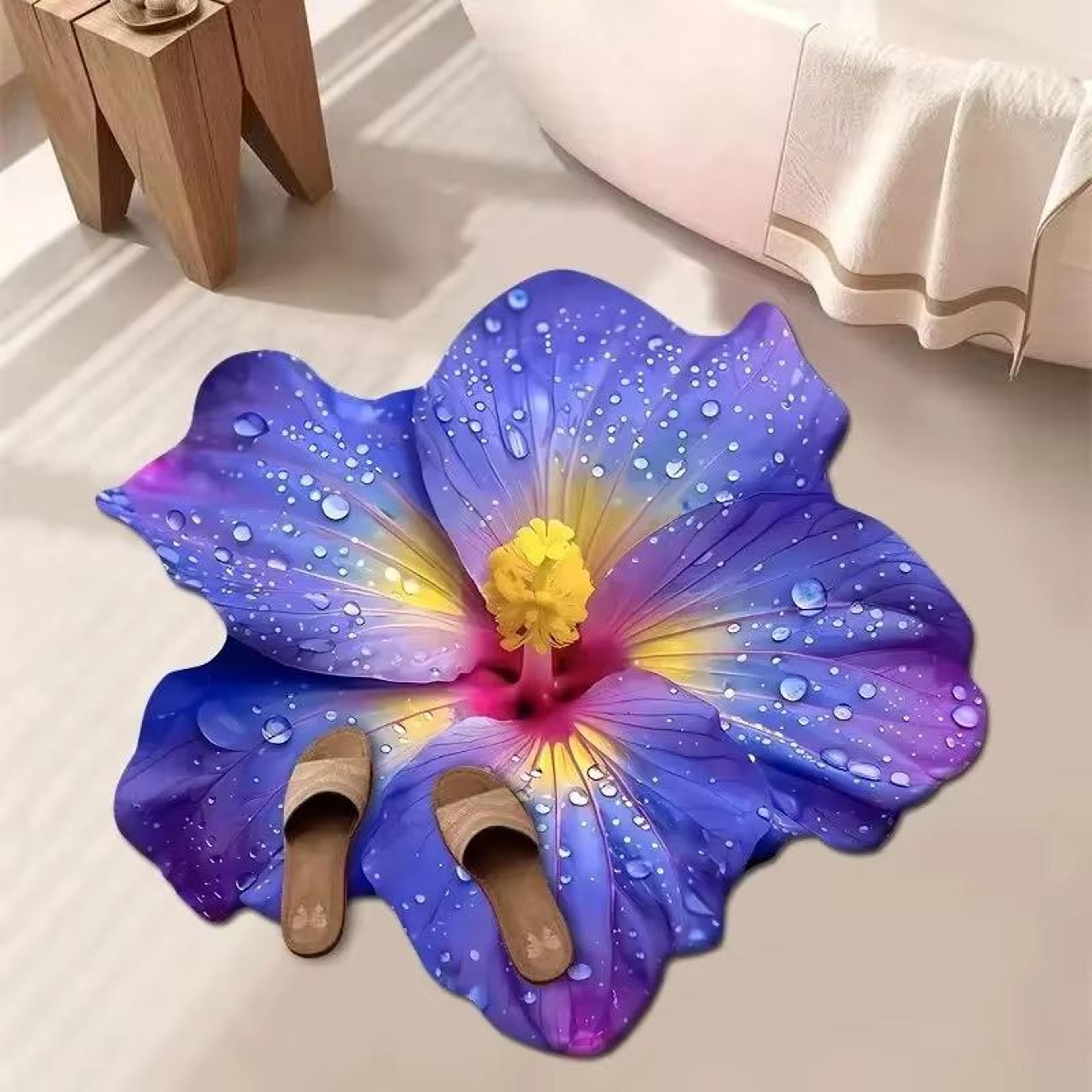 Soft Floral Area Rug  Absorbent Vintage Carpet For Bedroom Living Room  Bathroom 6