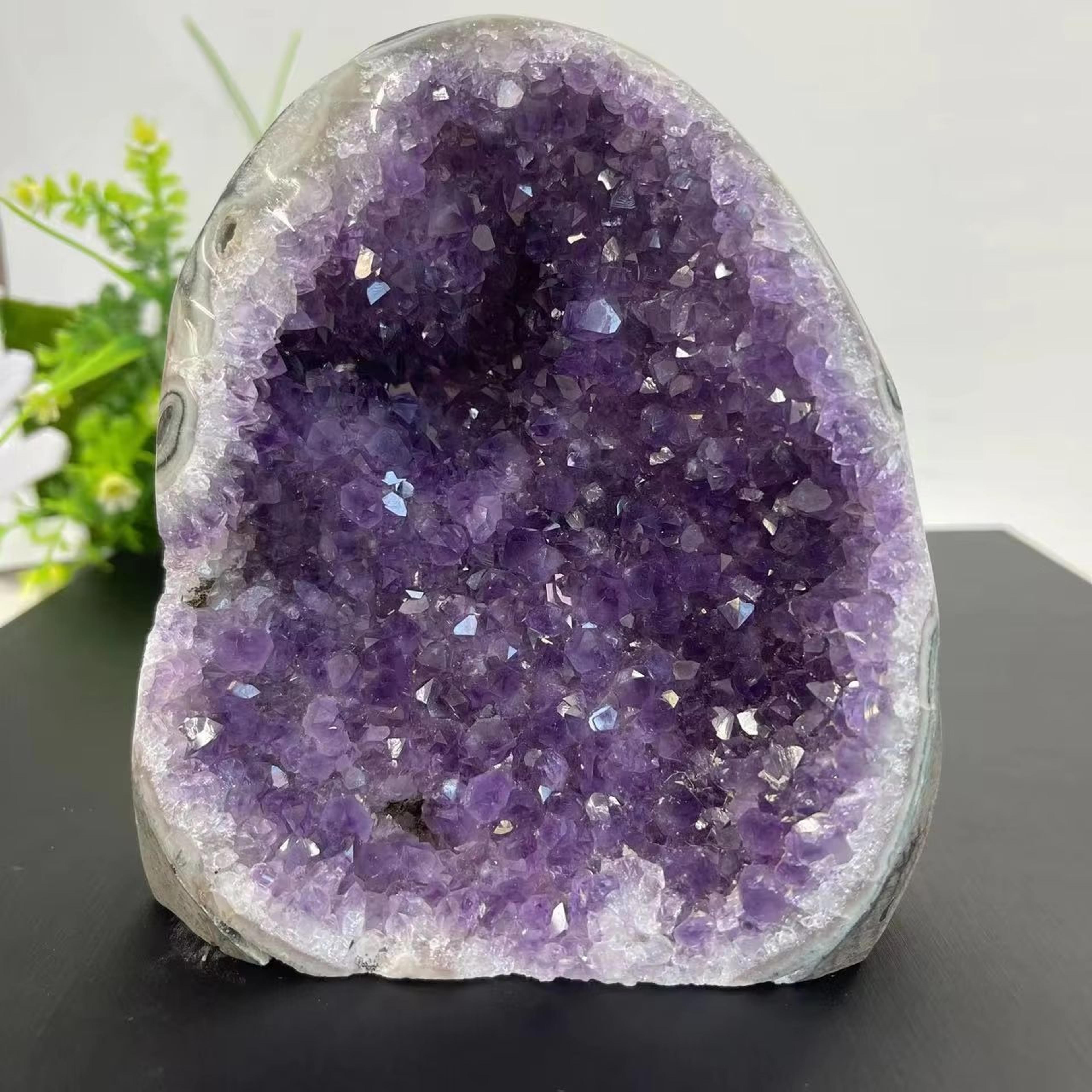 Natural Uruguay Amethyst Crystal Cluster  Raw Quartz Geode Decor For Home Chakra  Reiki 1