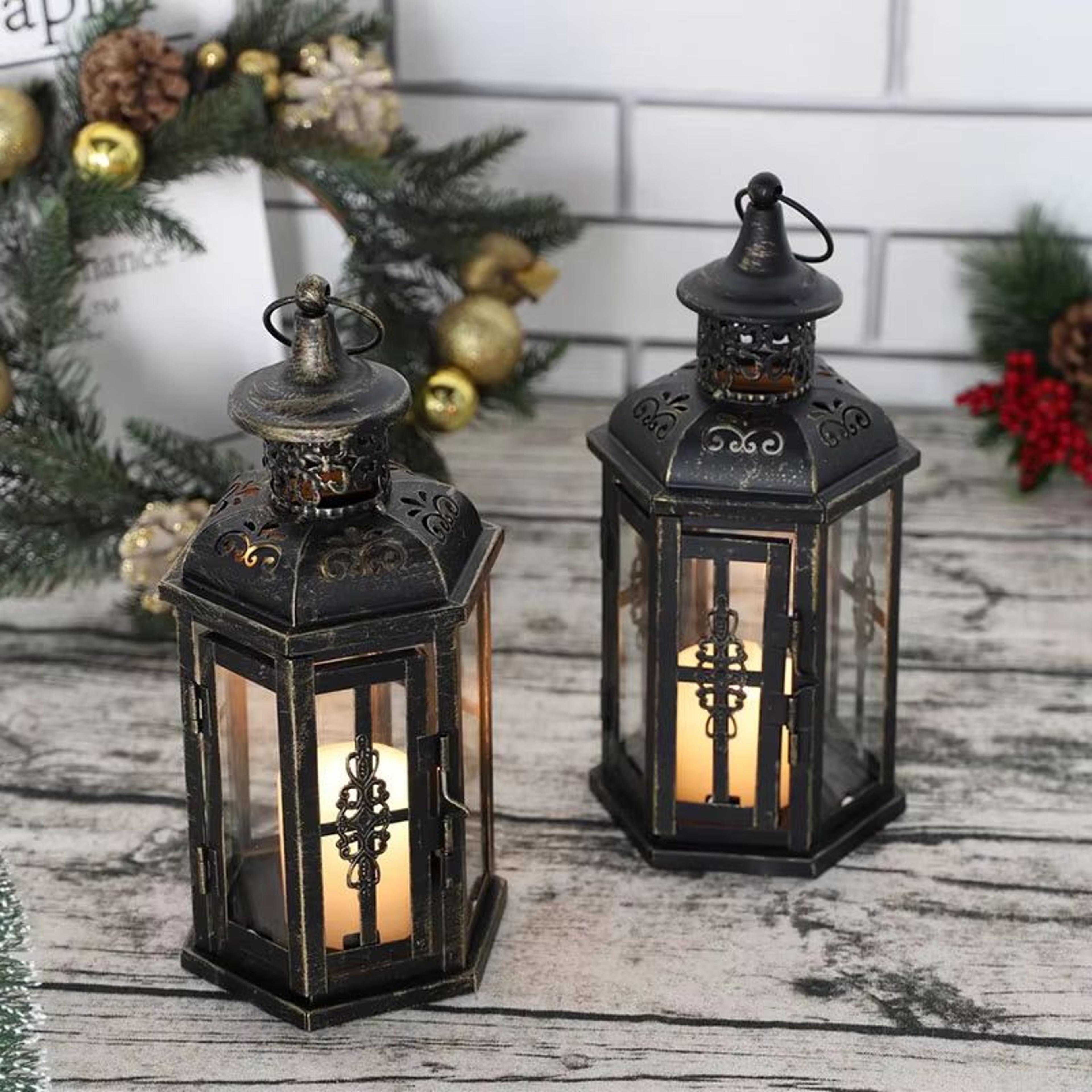 Vintage Nordic Black Iron Candle Lantern Hanging Decor For Home  Wedding 3