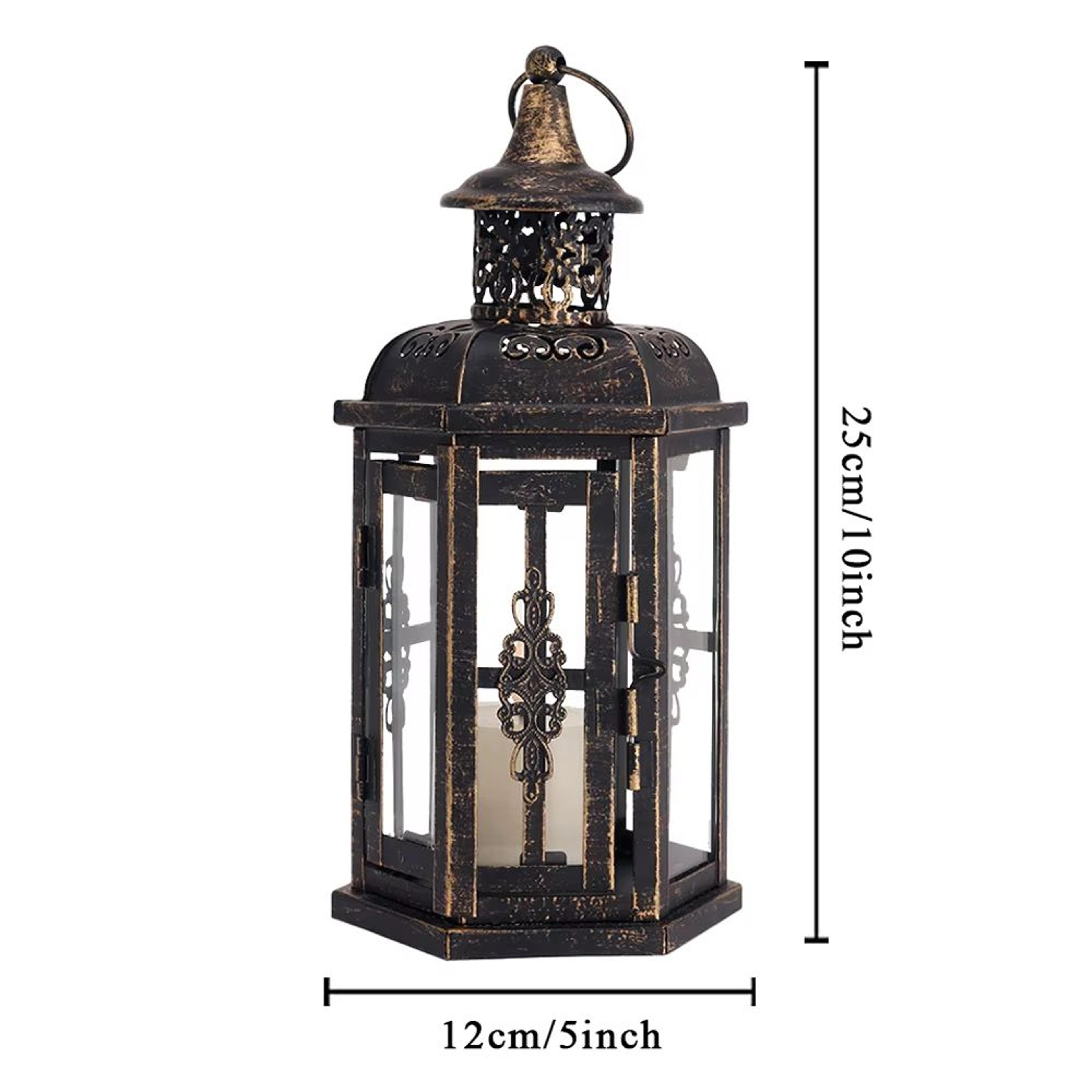 Vintage Nordic Black Iron Candle Lantern Hanging Decor For Home  Wedding 6