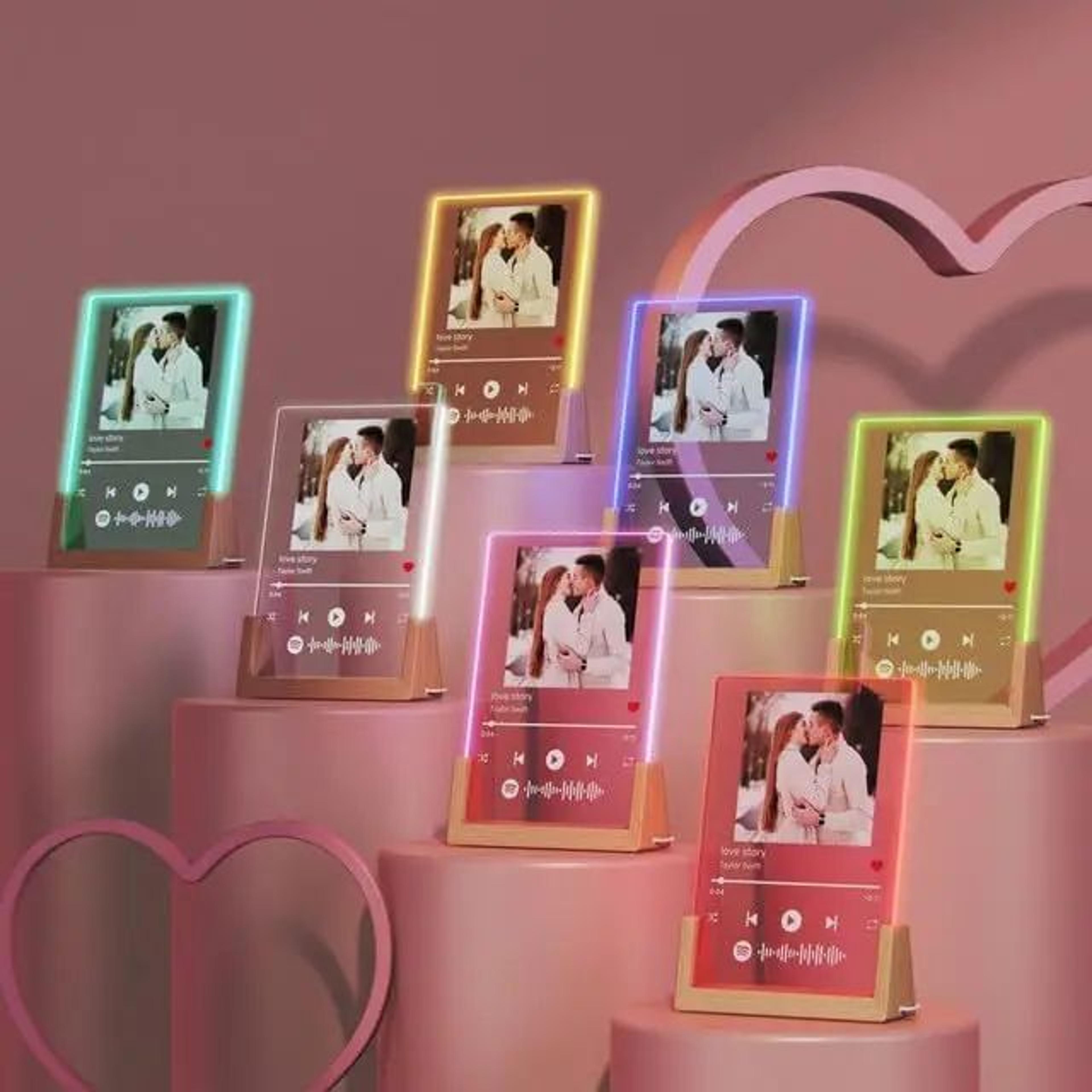 Custom Spotify Acrylic Music Plaque Lamp With Photo  Song Code Gift 3
