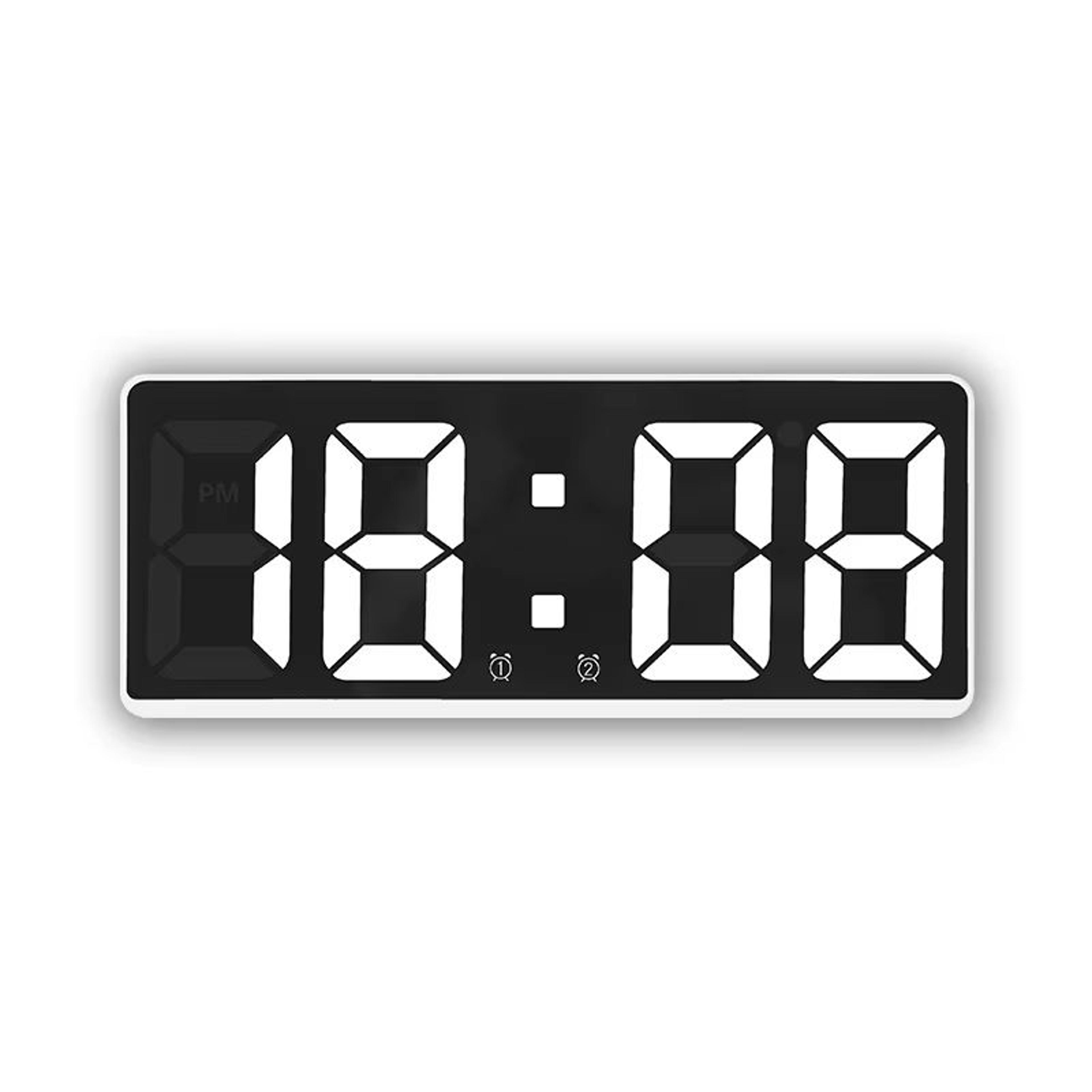 Smart Mirror LED Alarm Clock With Voice Control Snooze And Night Mode 15