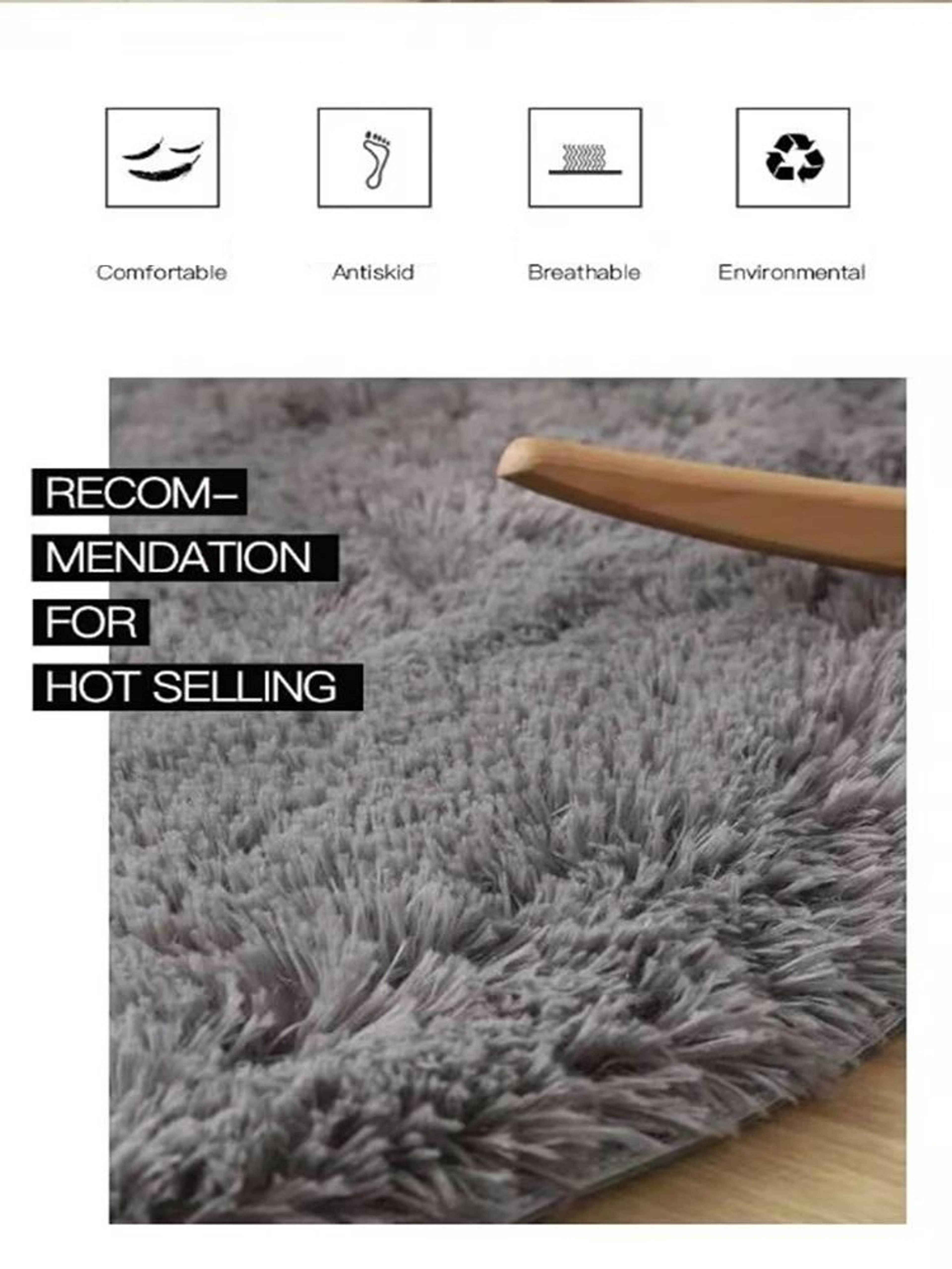 Fluffy Round White Carpet Non Slip Plush Shag Rug For Bedroom Living Room Decor 3