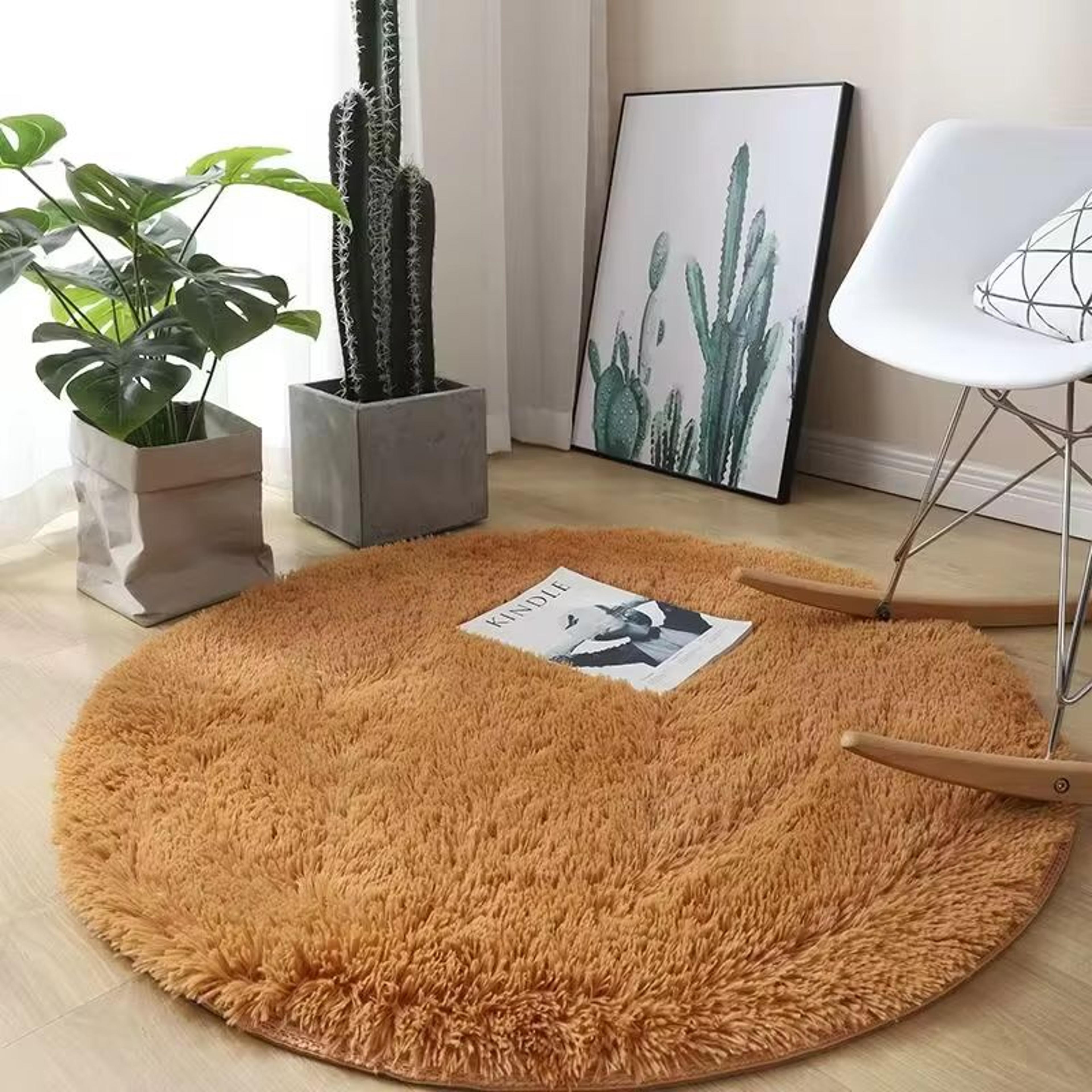 Fluffy Round White Carpet Non Slip Plush Shag Rug For Bedroom Living Room Decor 12