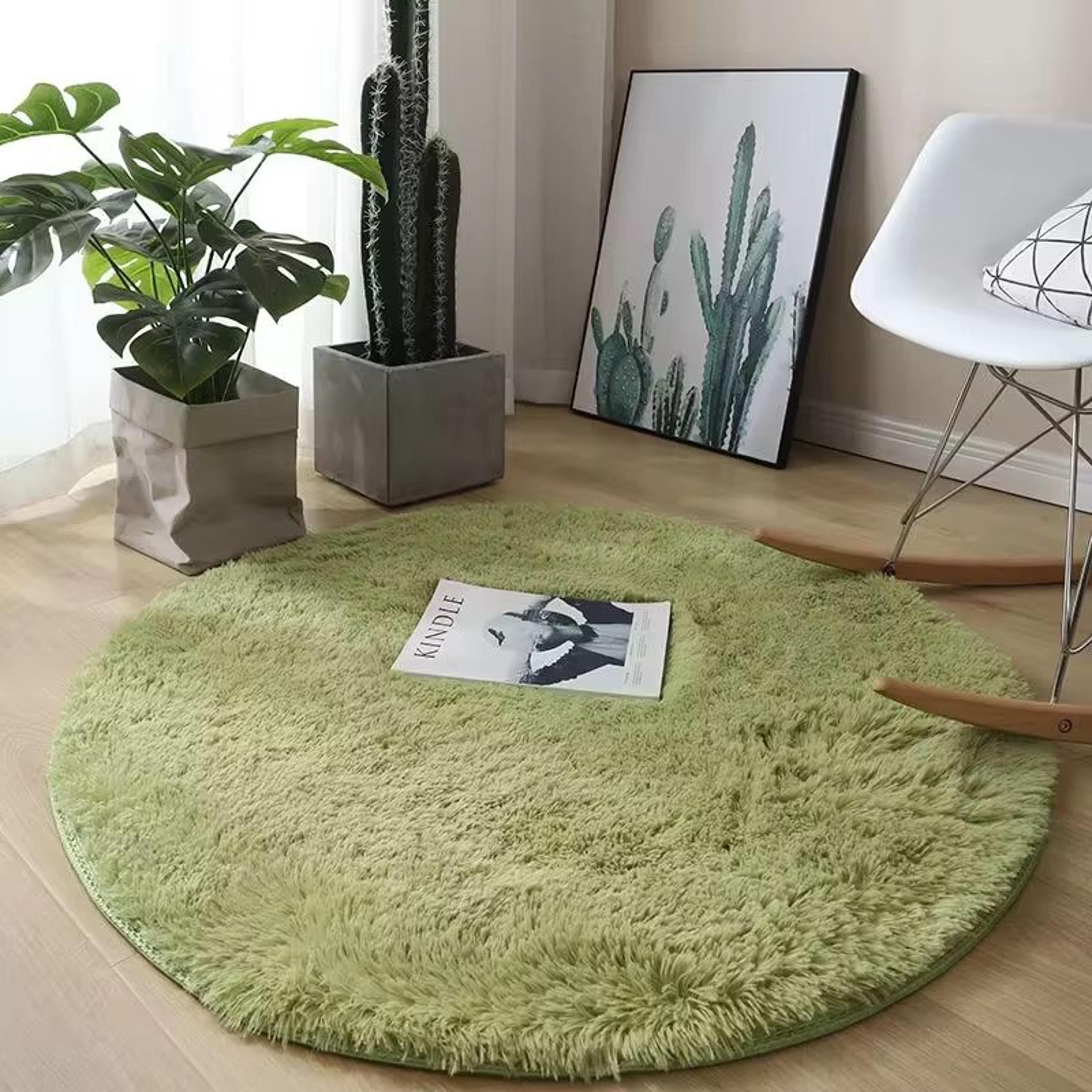 Fluffy Round White Carpet Non Slip Plush Shag Rug For Bedroom Living Room Decor 13