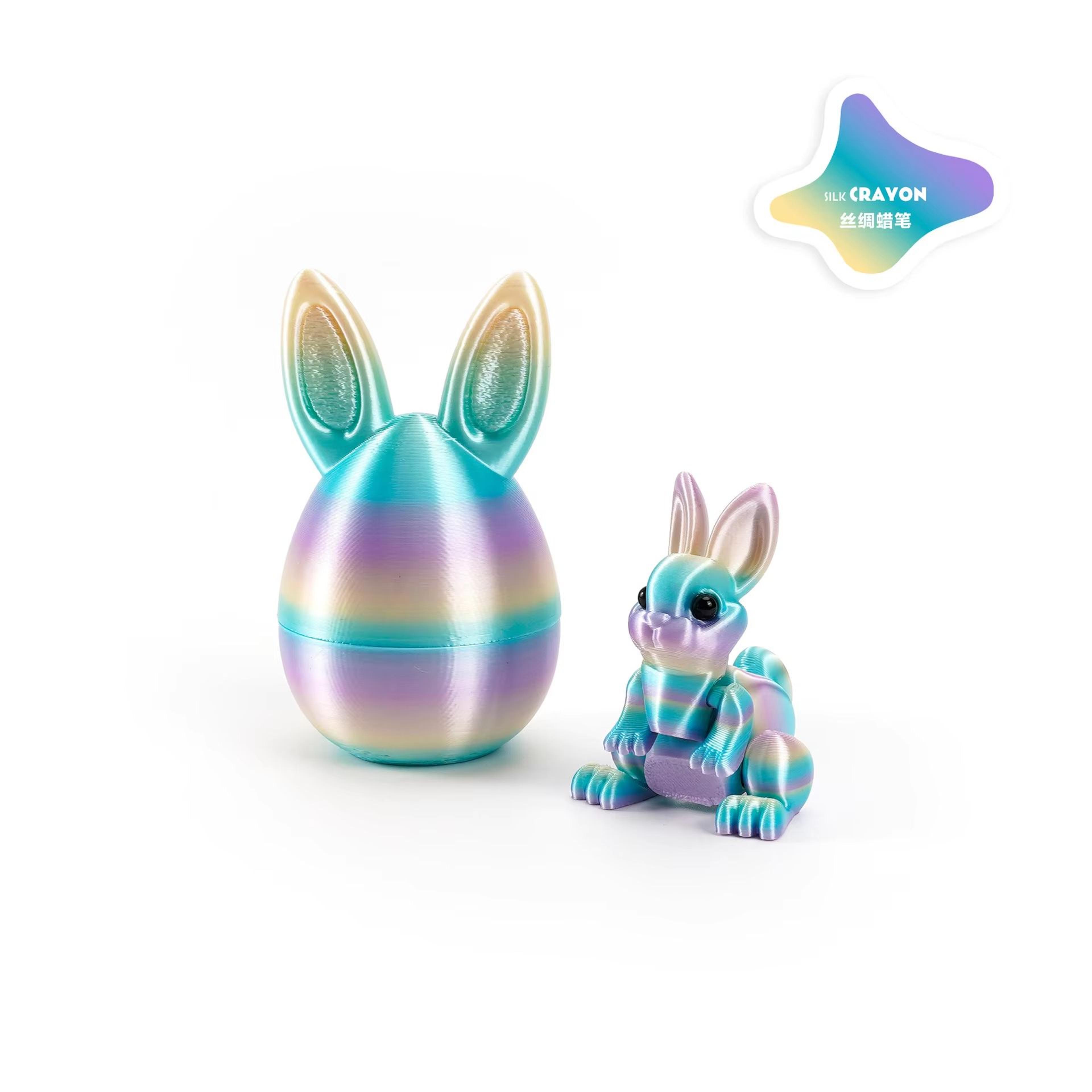 3D Printed Easter Rabbit Egg Bunny Ornament Cute Desktop Decor 22