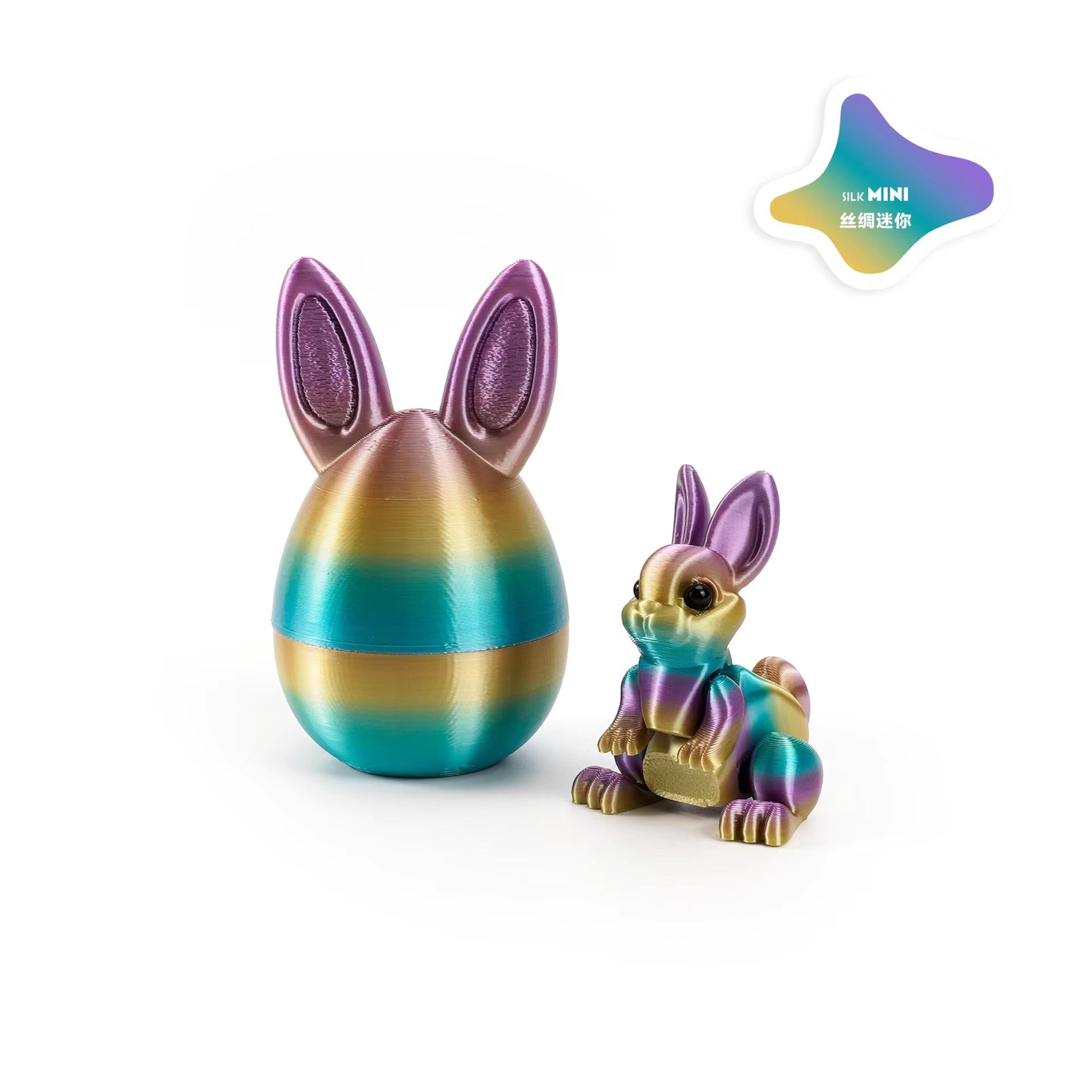 3D Printed Easter Rabbit Egg Bunny Ornament Cute Desktop Decor 24