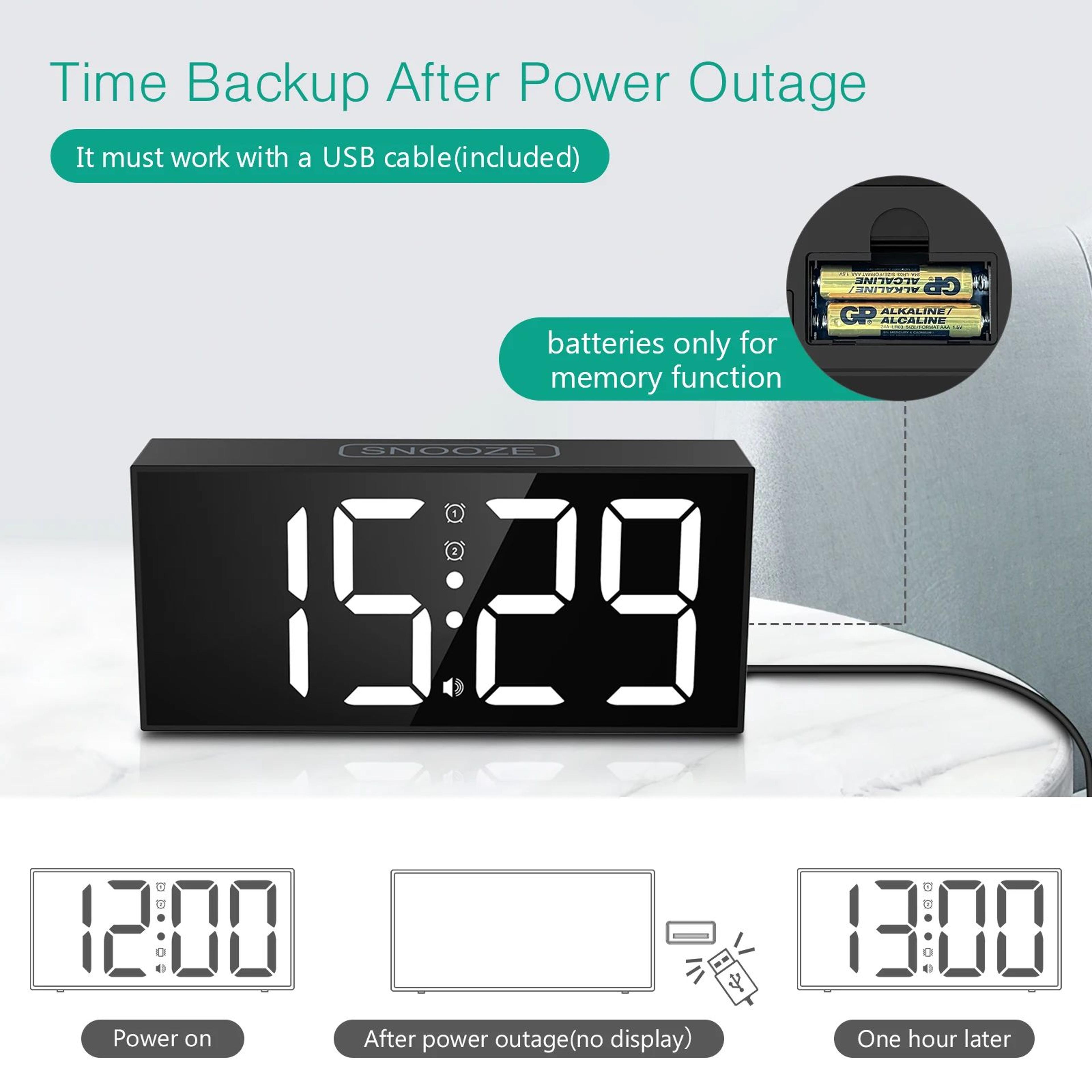 ORIA Heavy Sleeper Vibrating Alarm Clock With Bed Shaker And Large LED Display 2