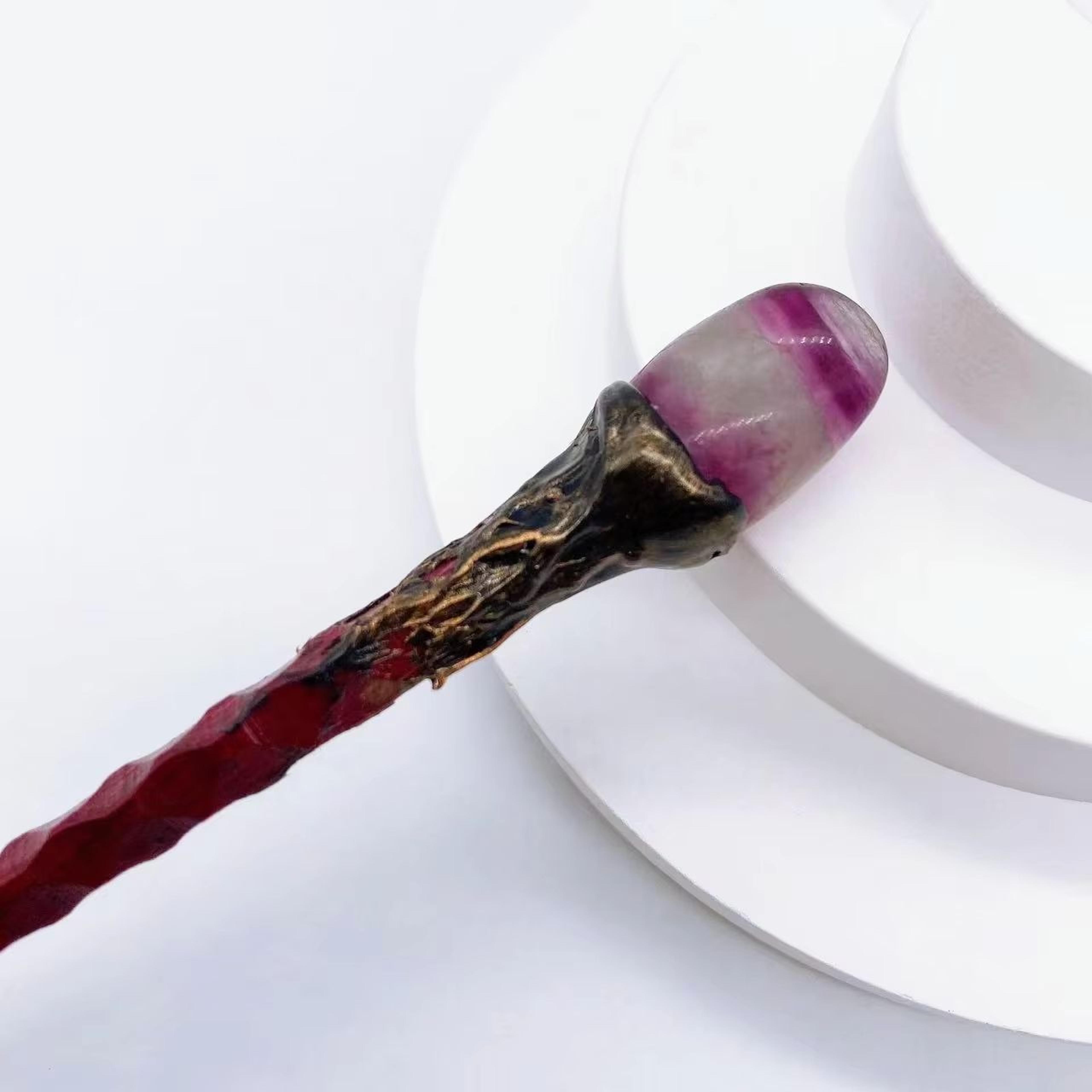 Authentic Rose Quartz Healing Crystal Wand For Reiki And Witchcraft Energy Work 13
