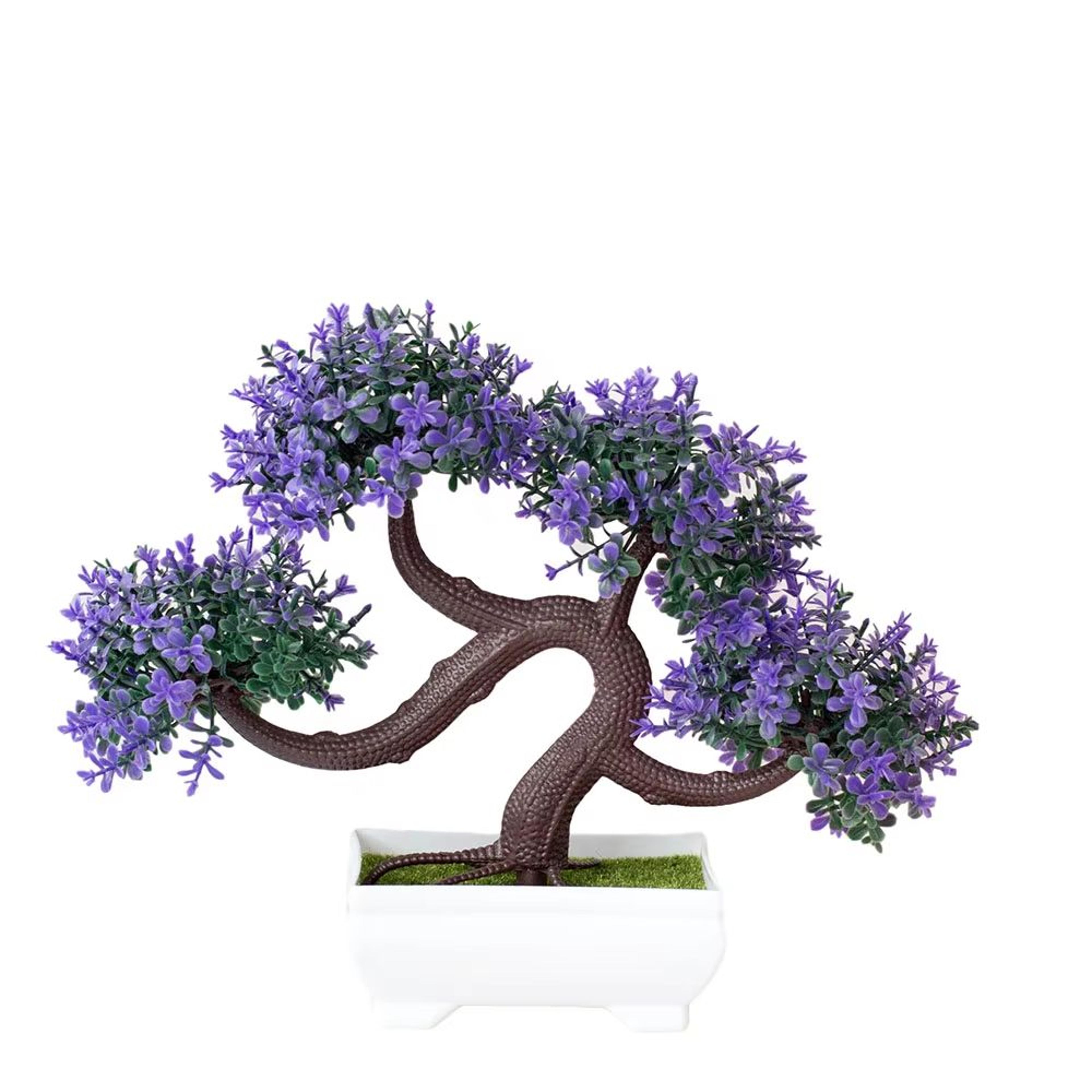 Mini Artificial Bonsai Tree Potted Plant Zen Desk Decor Faux Greenery 8