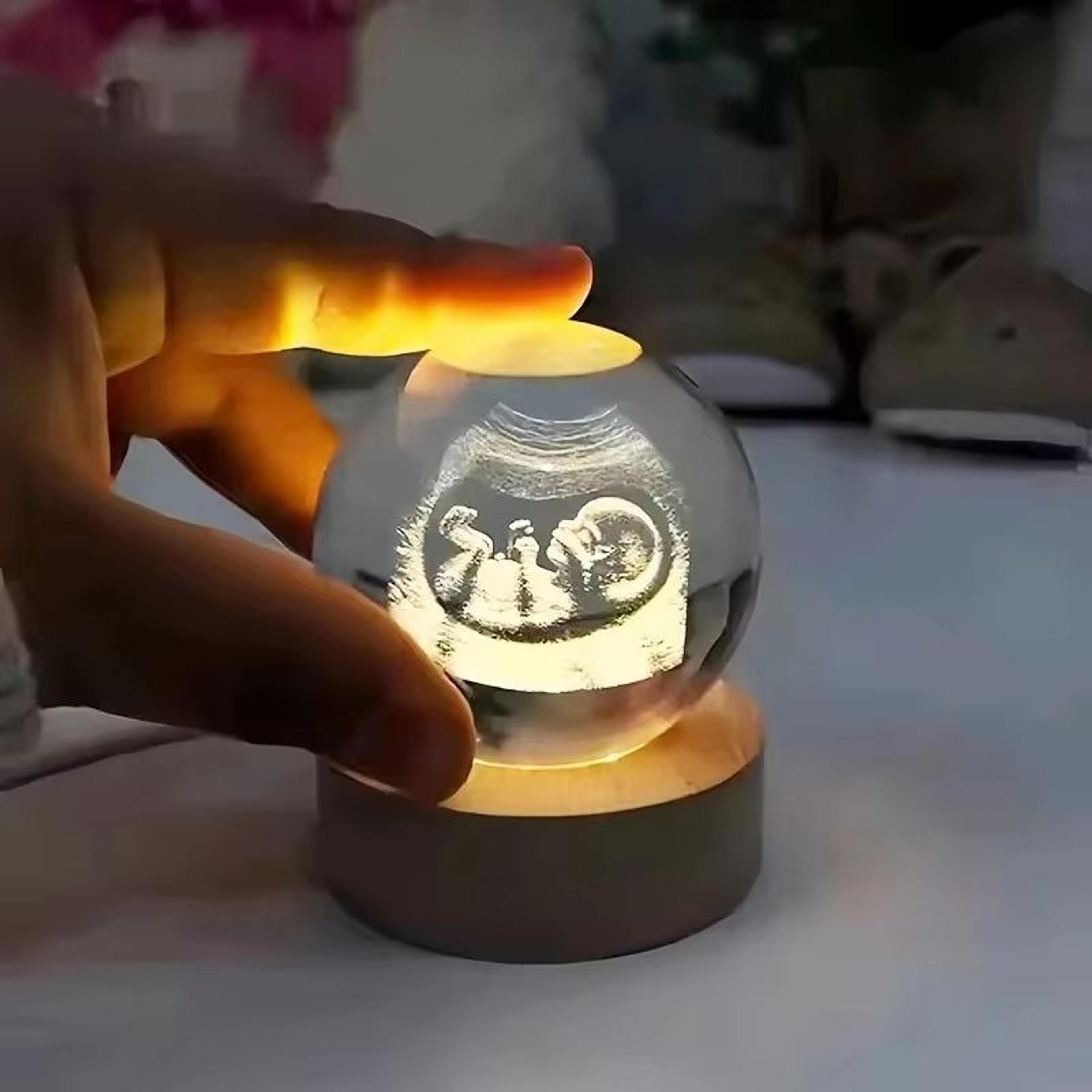 Personalized Ultrasound Crystal Ball Baby Keepsake 2D Laser Engraved Glass Sphere 2