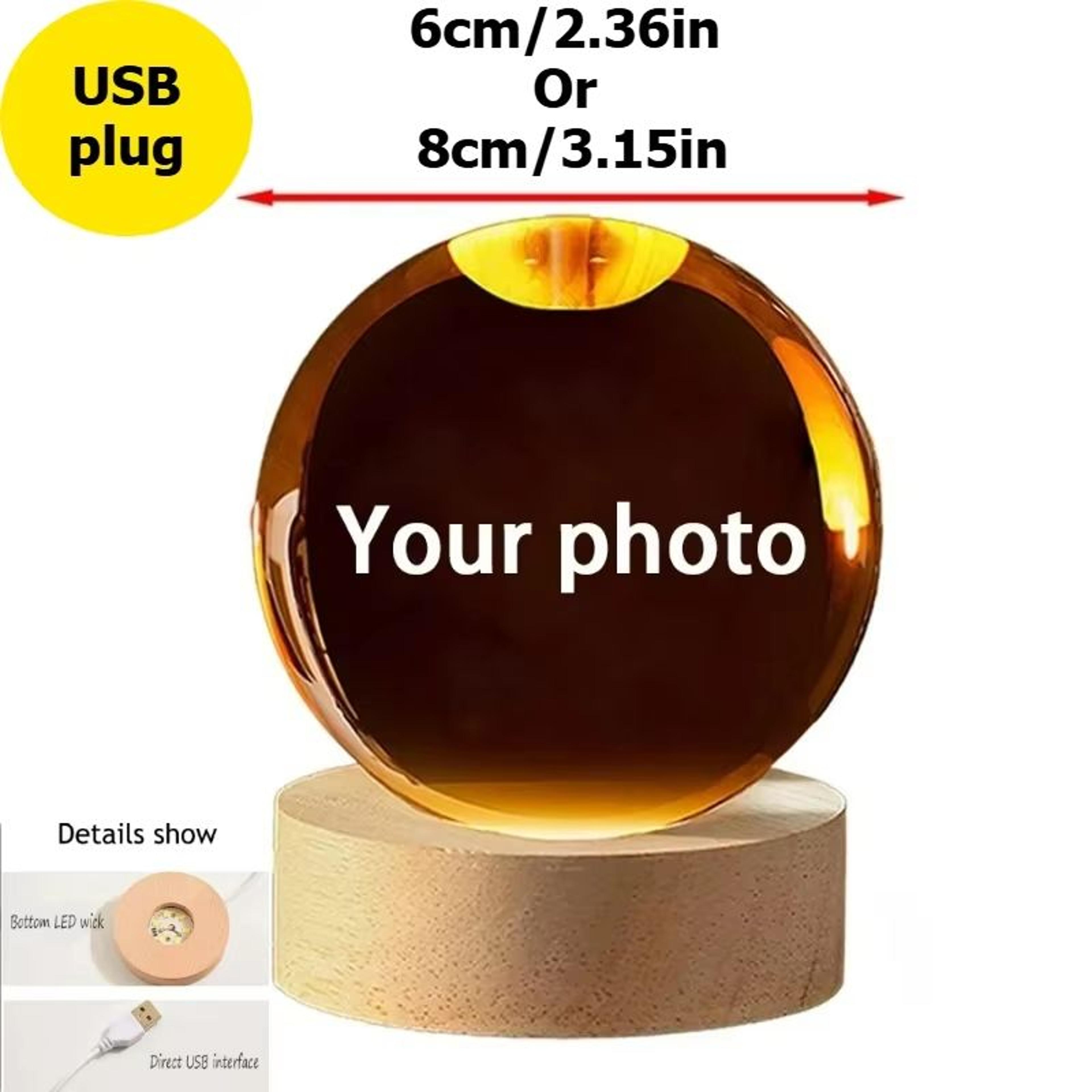 Personalized Ultrasound Crystal Ball Baby Keepsake 2D Laser Engraved Glass Sphere 3