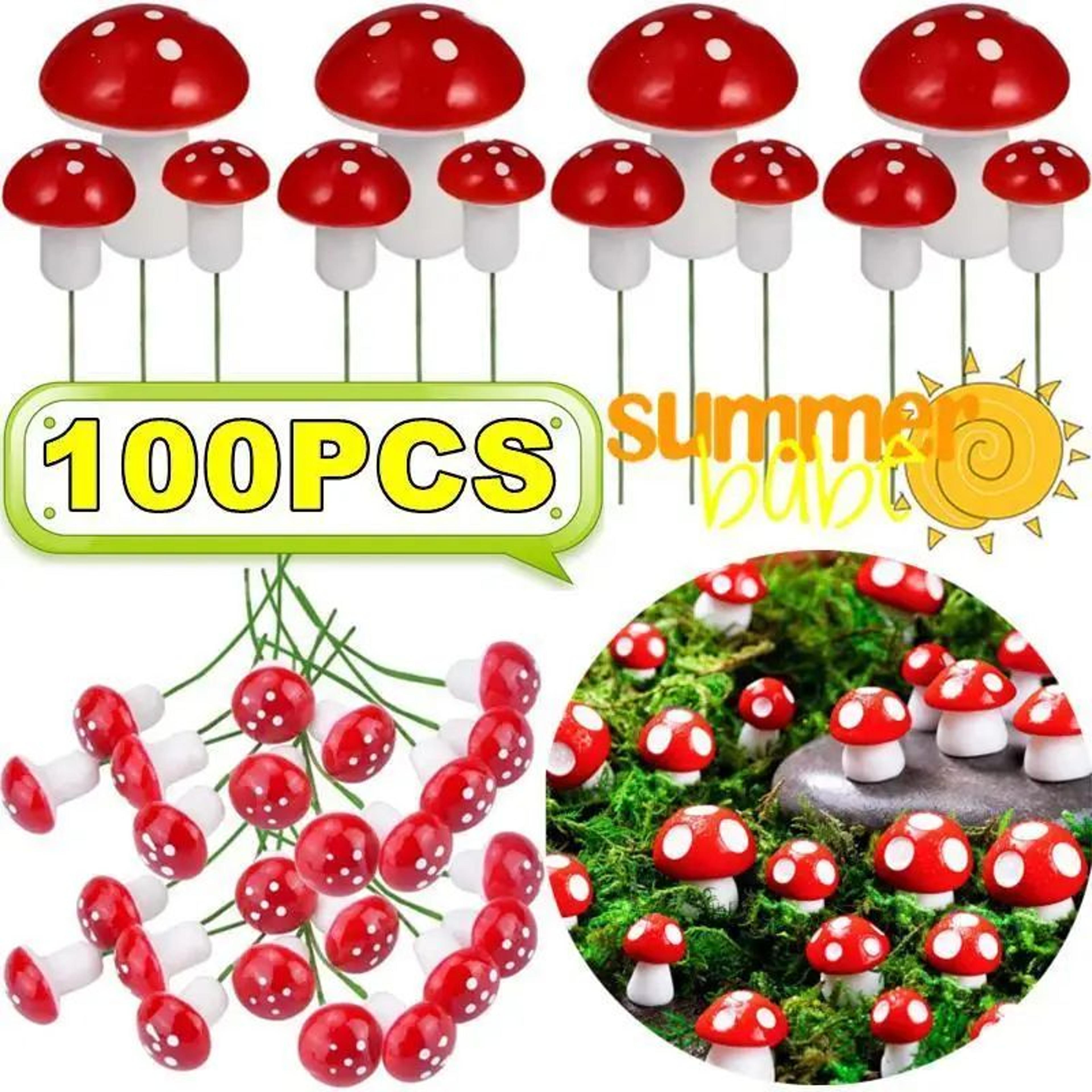 mini artificial mushroom garden decor set for fairy, bonsai and diy micro landscapes