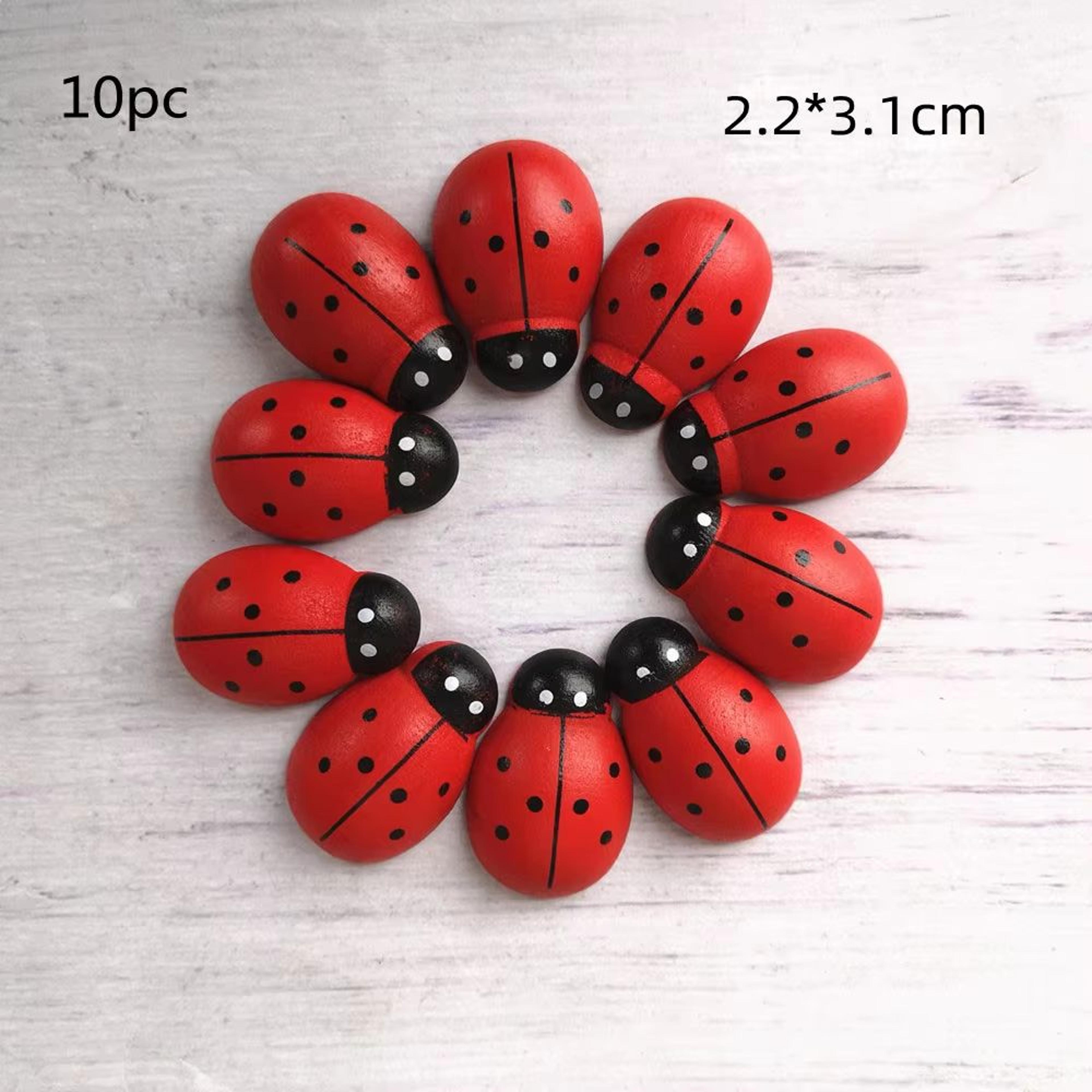Mini Wooden Ladybug Fairy Garden Decor DIY Craft Accessory For Plants And Terrariums 10
