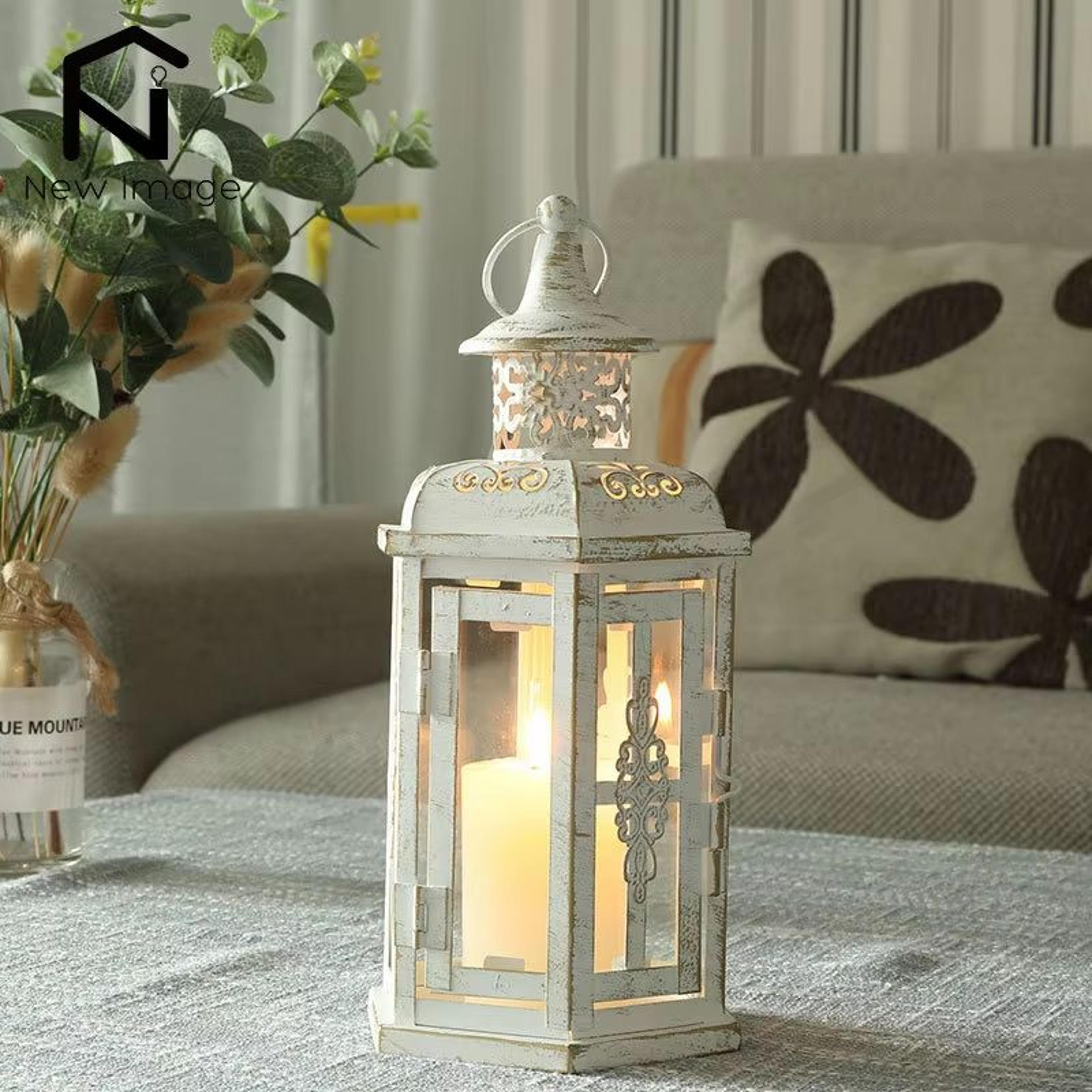 vintage metal hanging candle lantern for rustic indoor and outdoor home decor