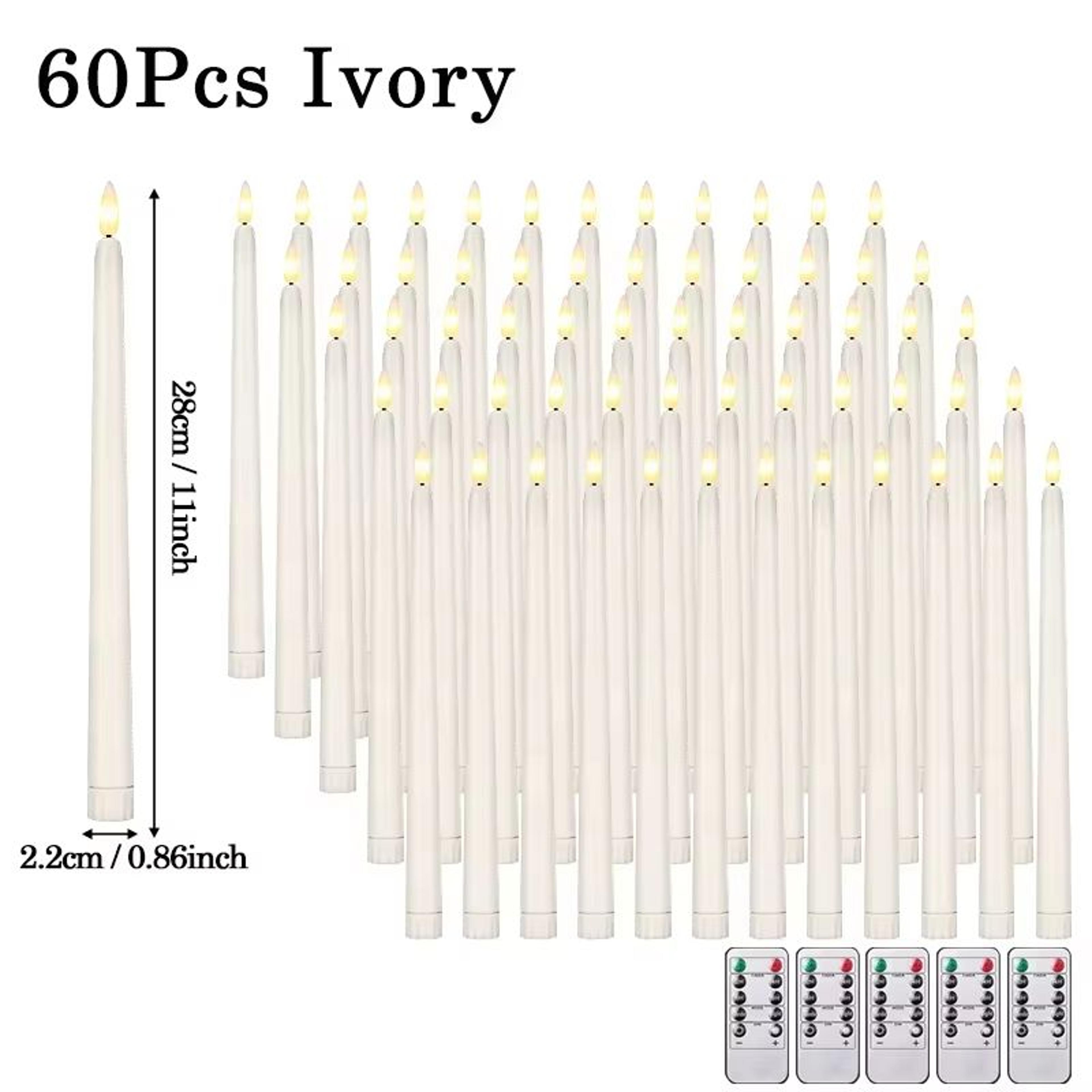 Flameless LED Taper Candle Set With Flickering Light Battery Operated Wedding And Home Decor 12