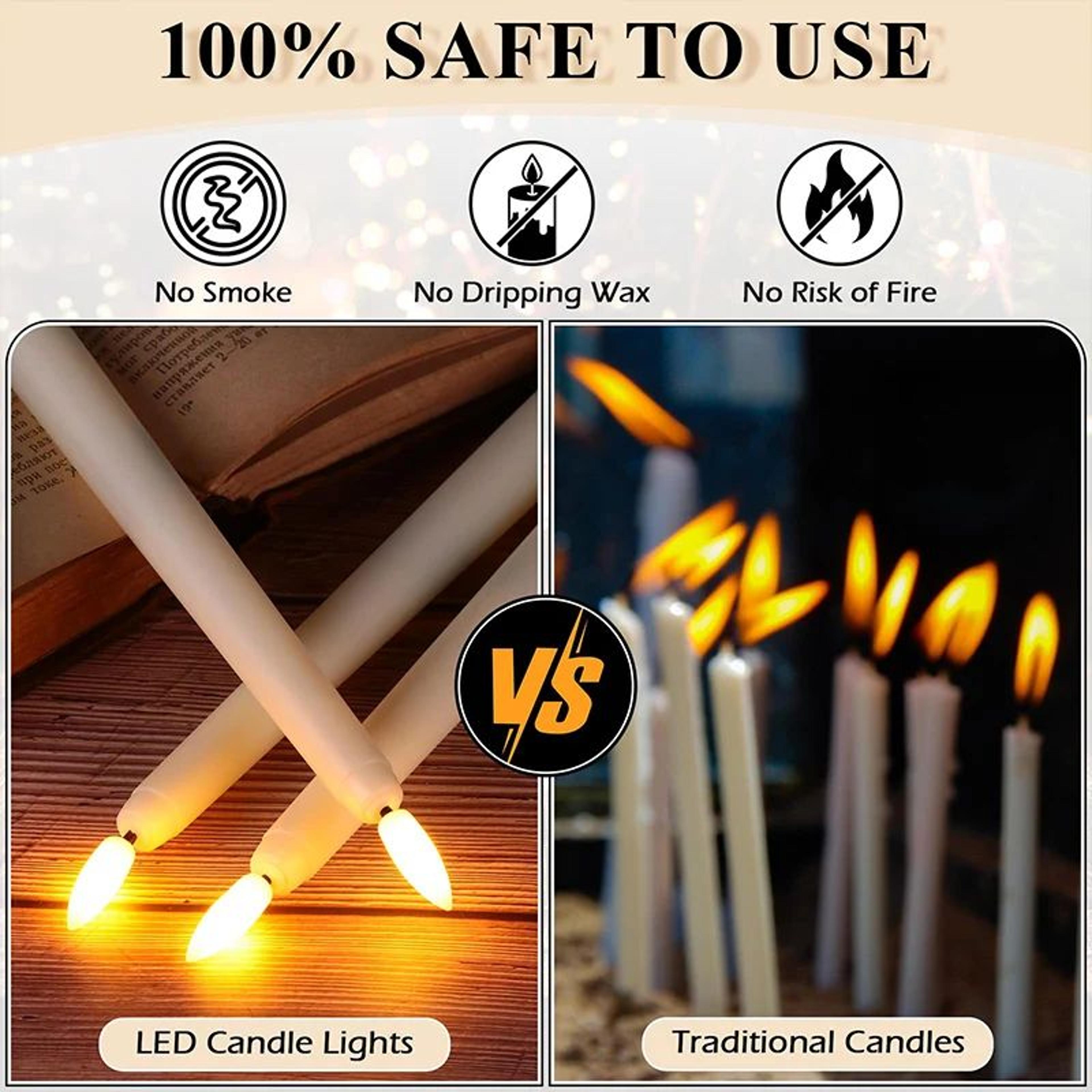 Flameless LED Taper Candle Set With Flickering Light Battery Operated Wedding And Home Decor 3