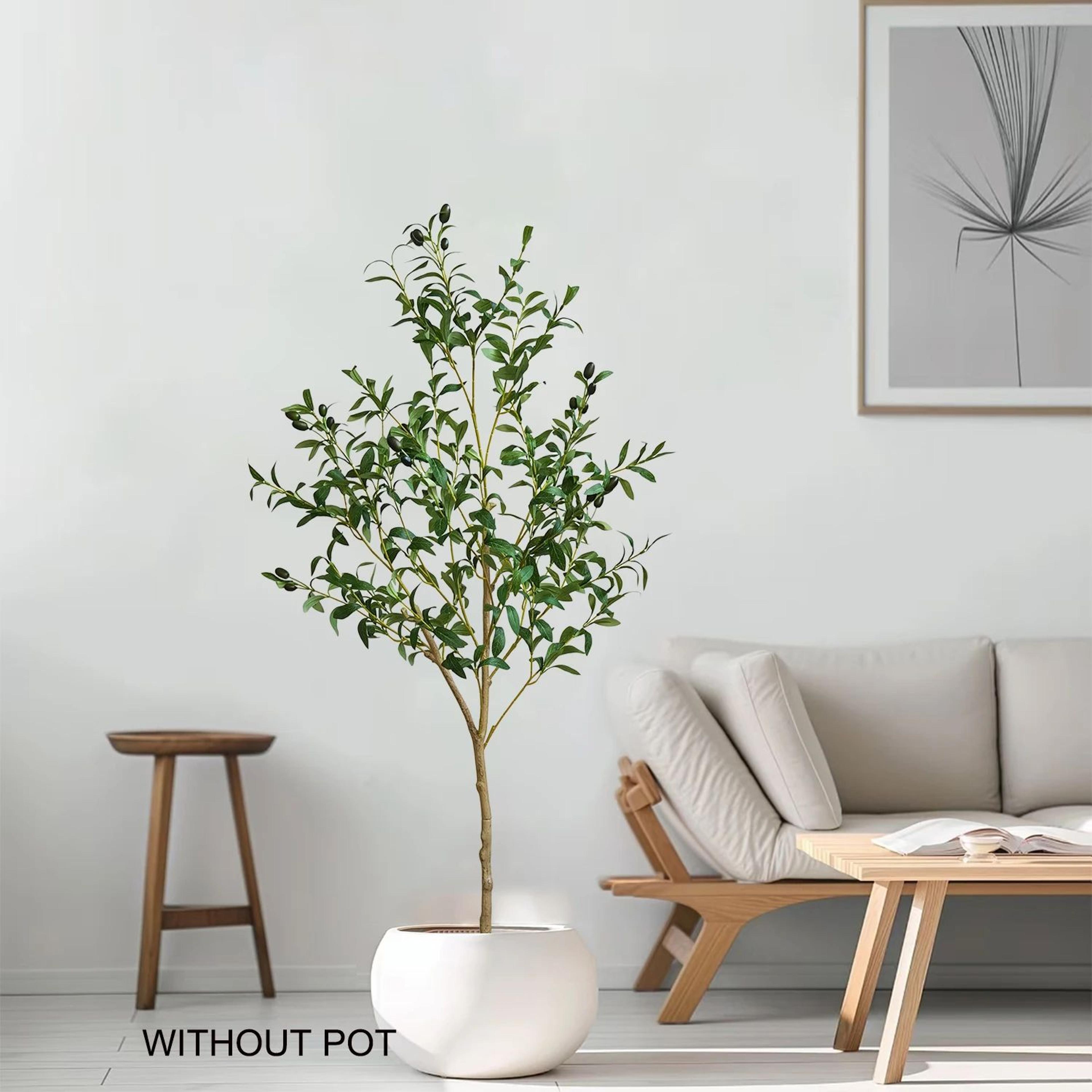 Minimalist Artificial Olive Tree Branch 4771in Faux Olive Leaves Modern Home Decor 1