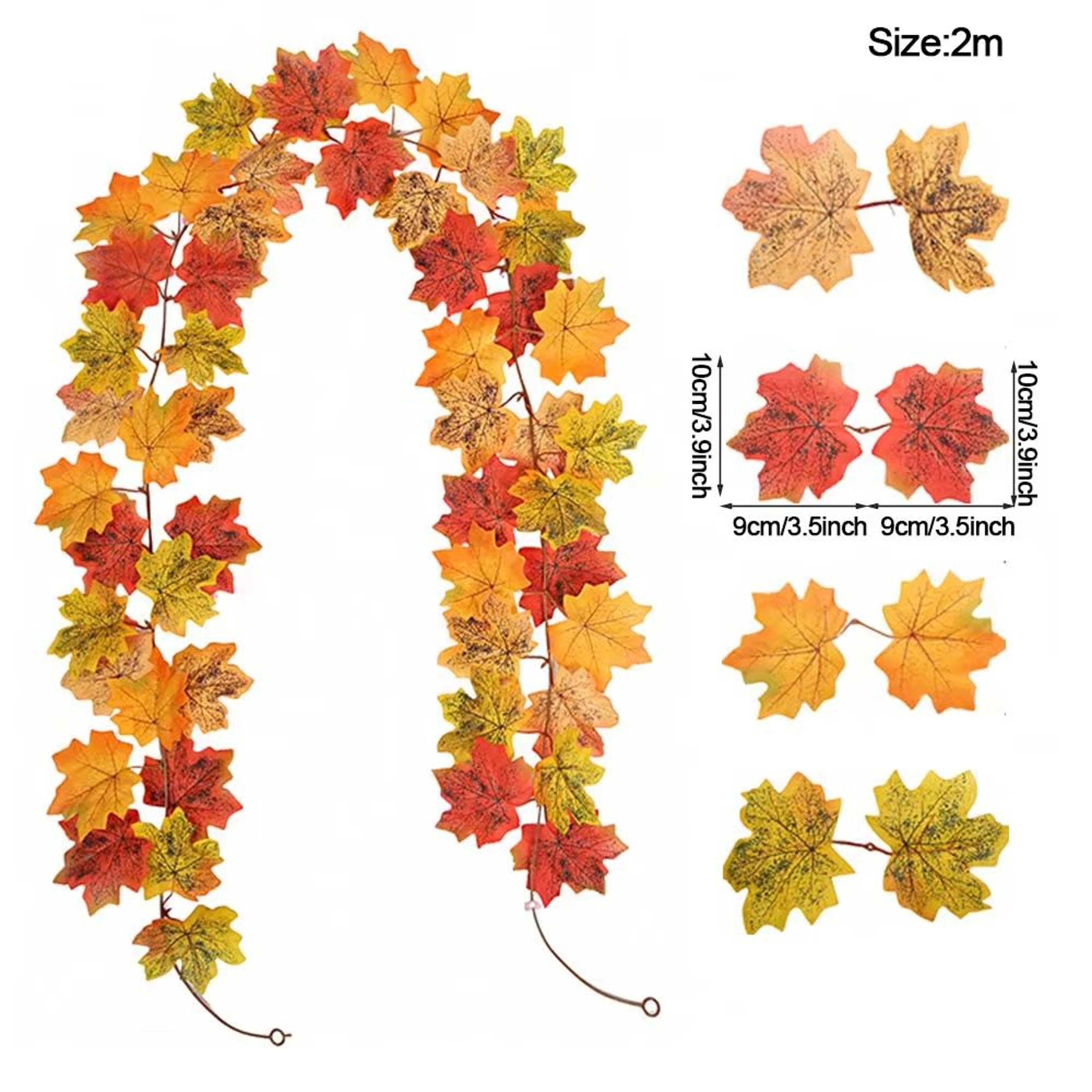 Artificial Maple Leaf Garland For Autumn Home Wedding  Fireplace Decor 9