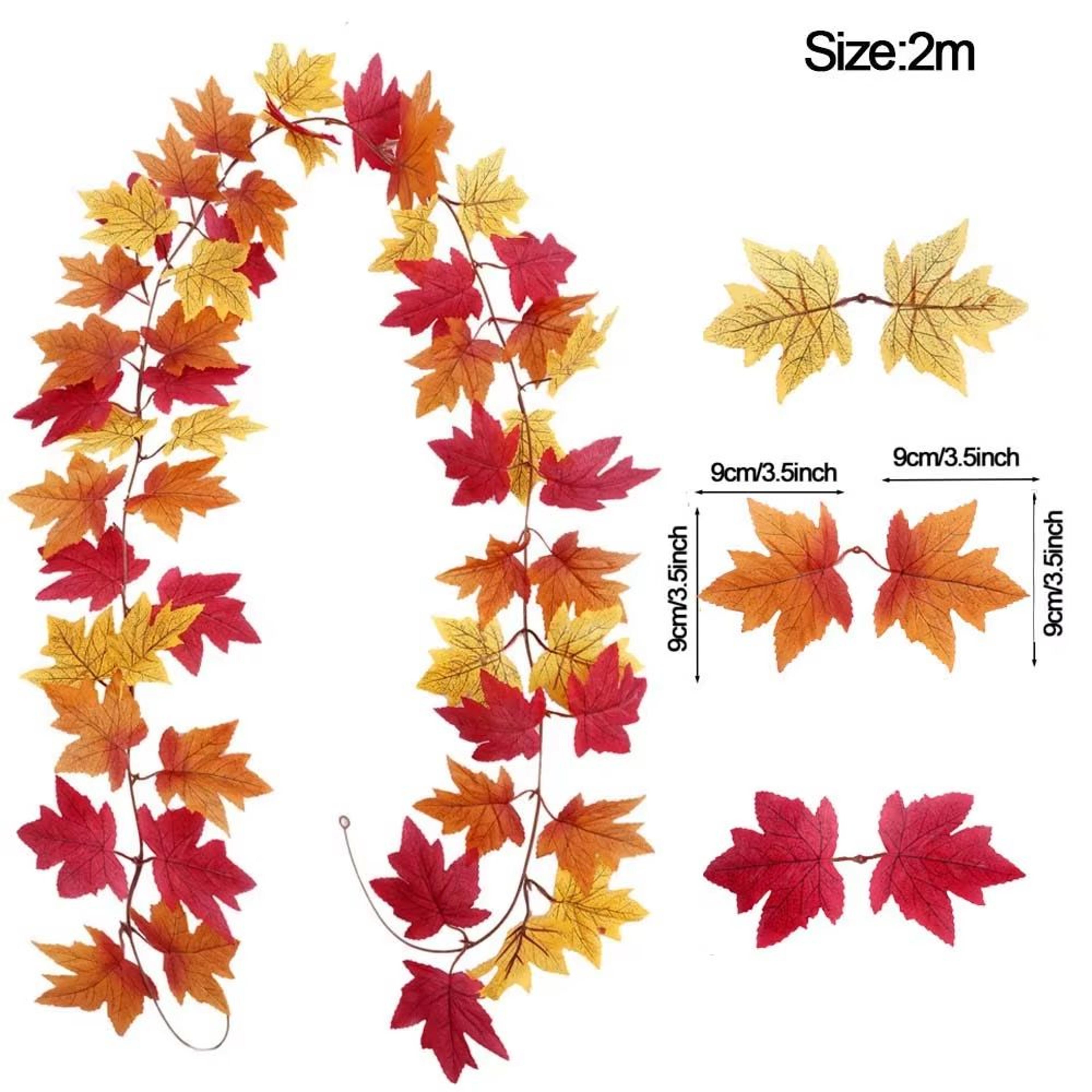 Artificial Maple Leaf Garland For Autumn Home Wedding  Fireplace Decor 7