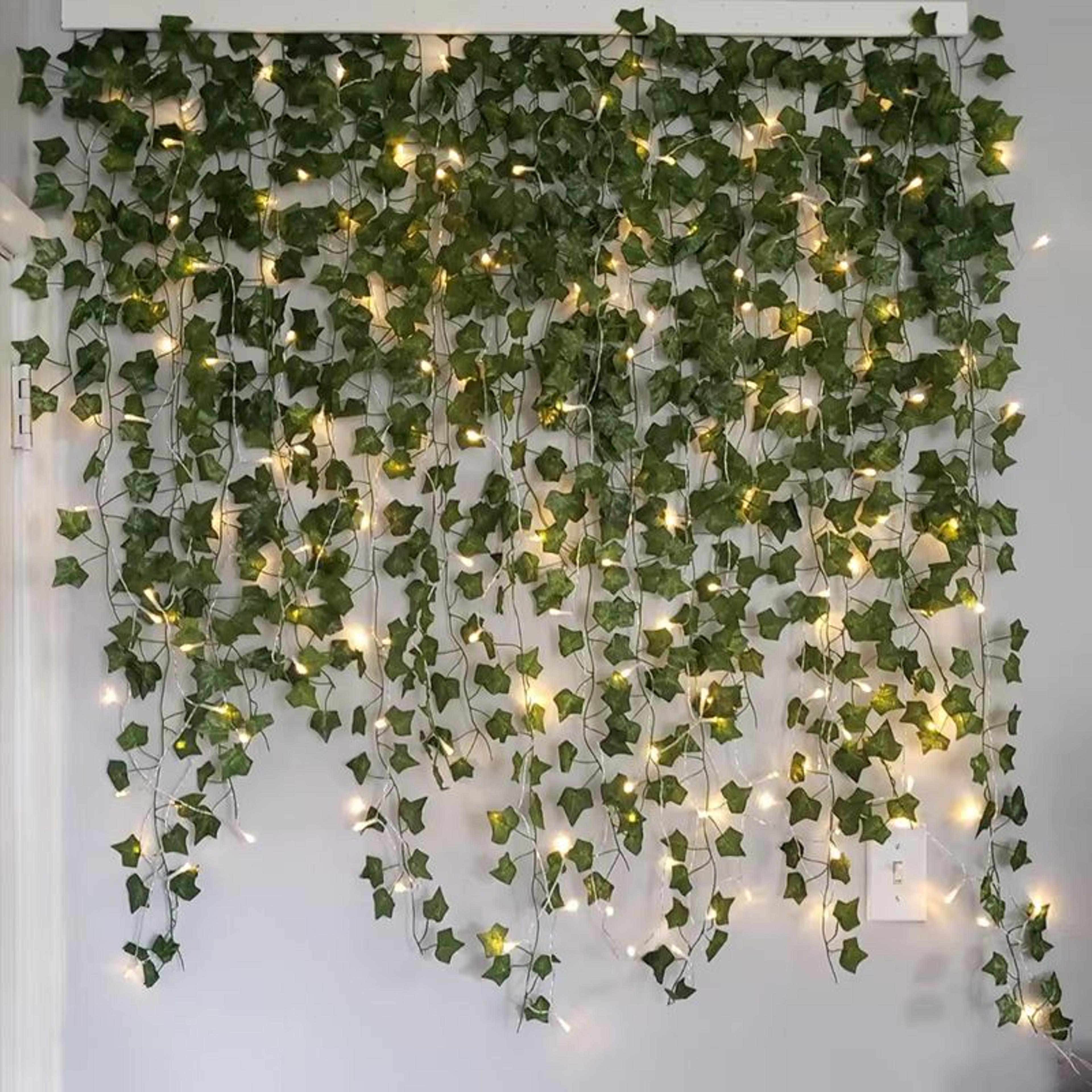 led artificial ivy vine garland with lights hanging greenery decor