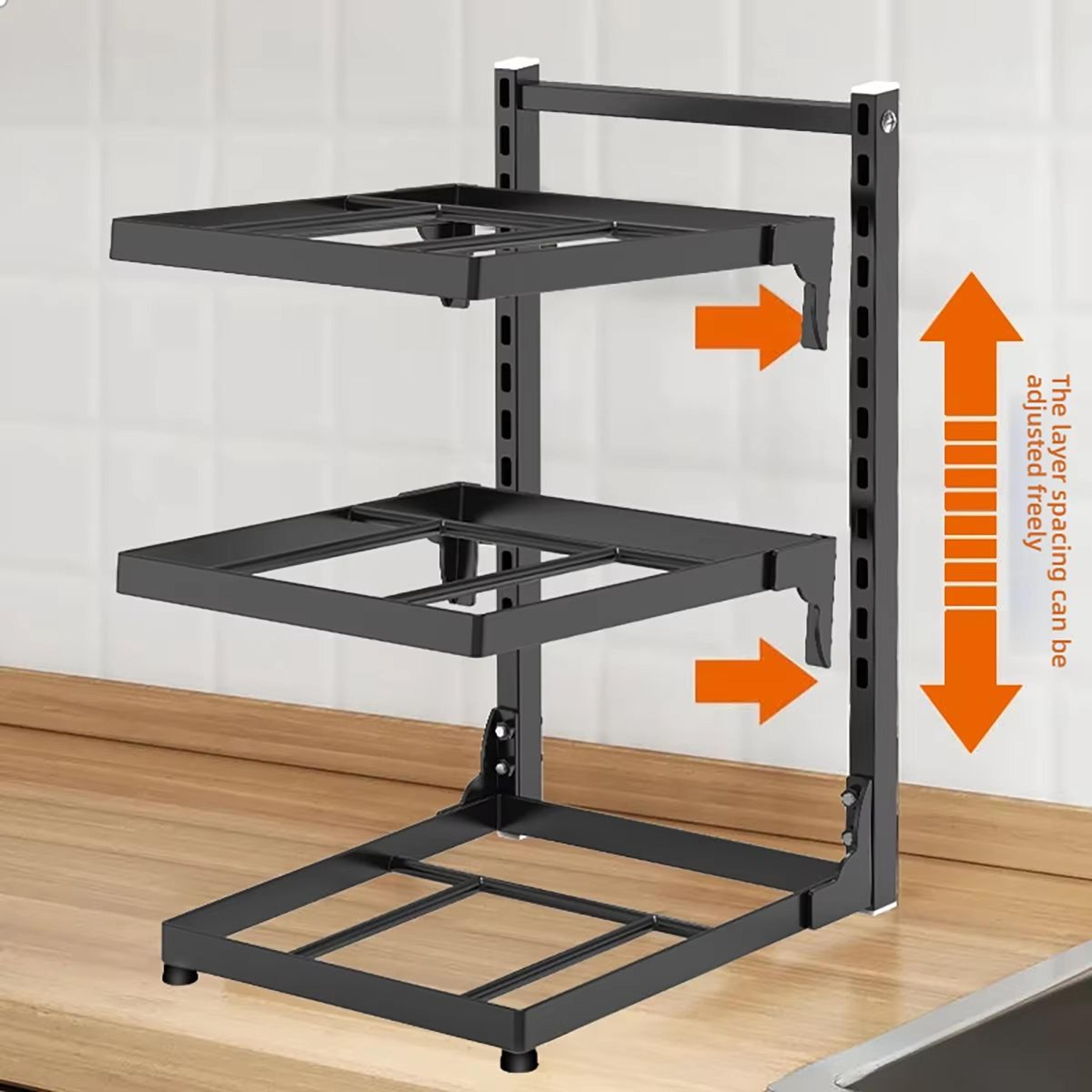 FlexiStack Adjustable Kitchen Pot Rack 24 Tier Space Saving Under Sink Organizer 1