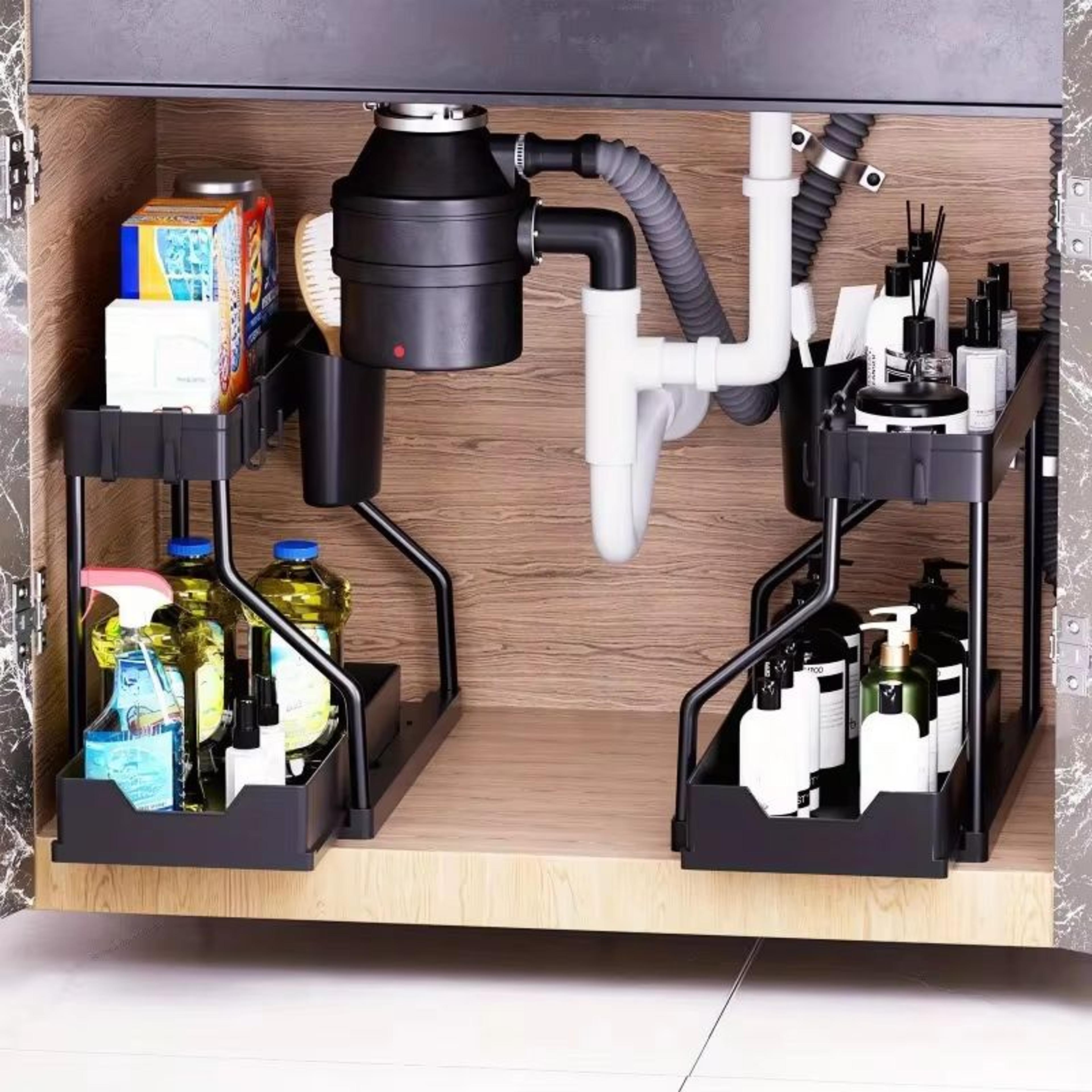 SlideStack Multi Layer Pull Out Storage Rack Kitchen  Bathroom Organizer 8