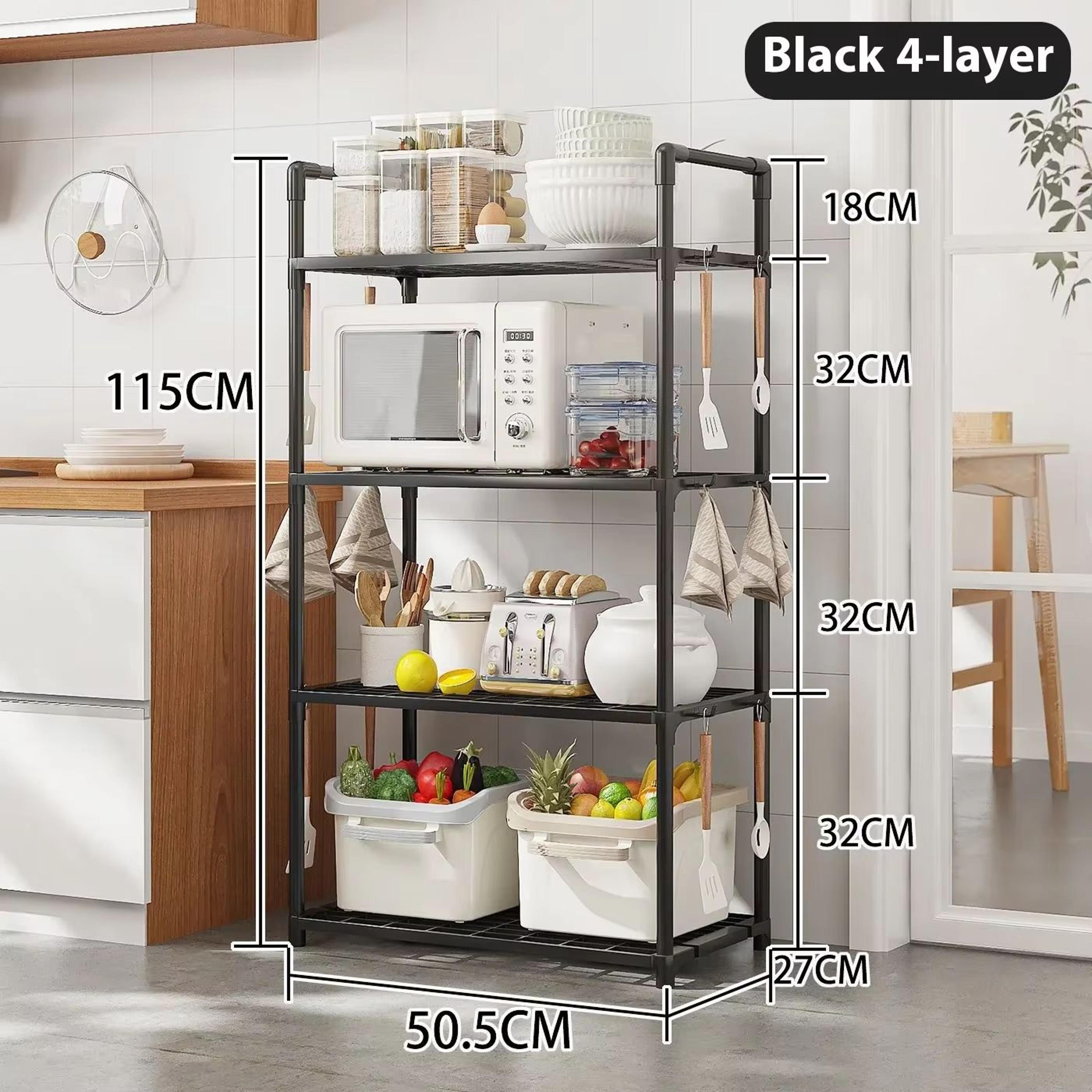 MultiLayer Floor Standing Kitchen Storage Rack For Microwave And Cookware Organization 9