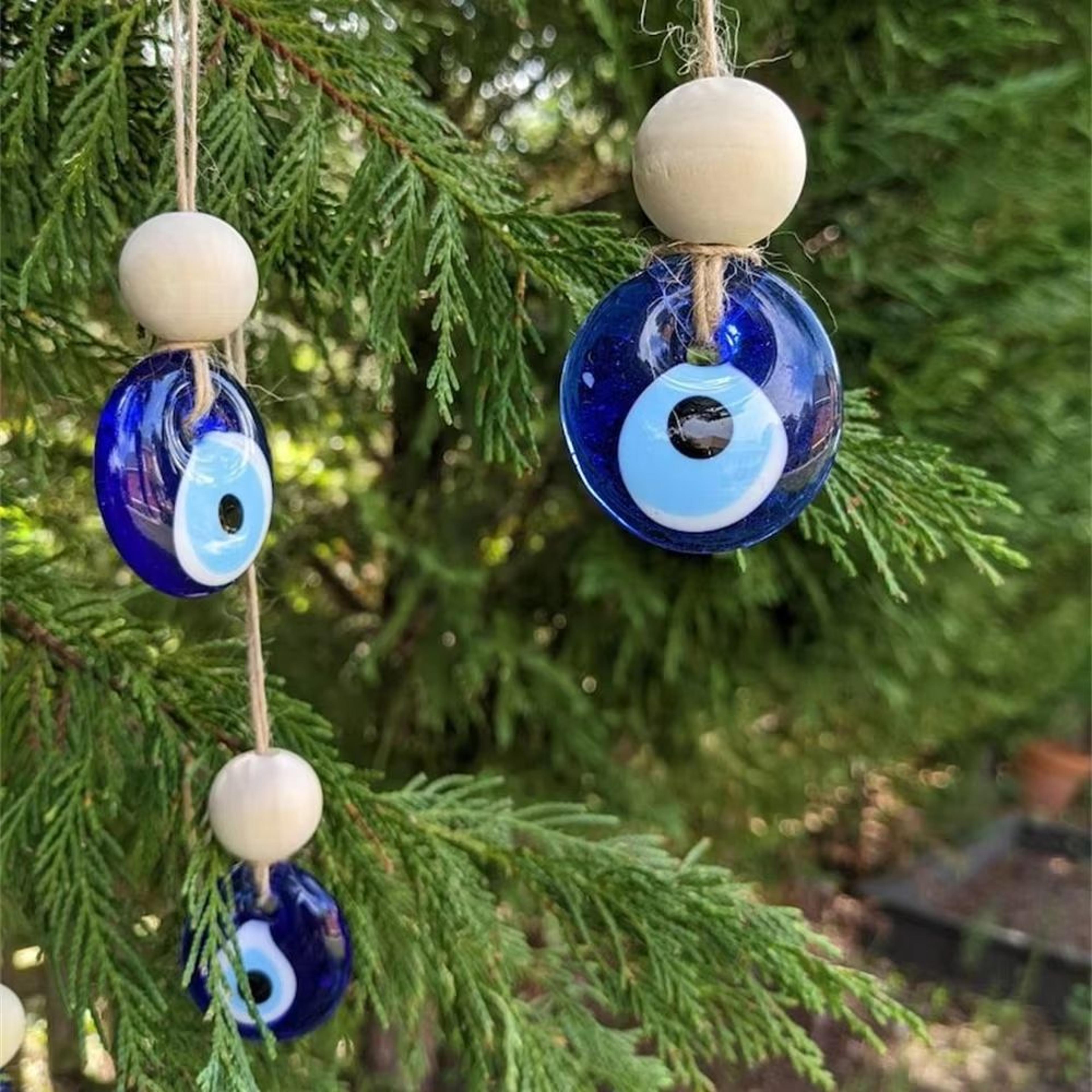 blue evil eye glass wall hanging turkish protection charm home decor