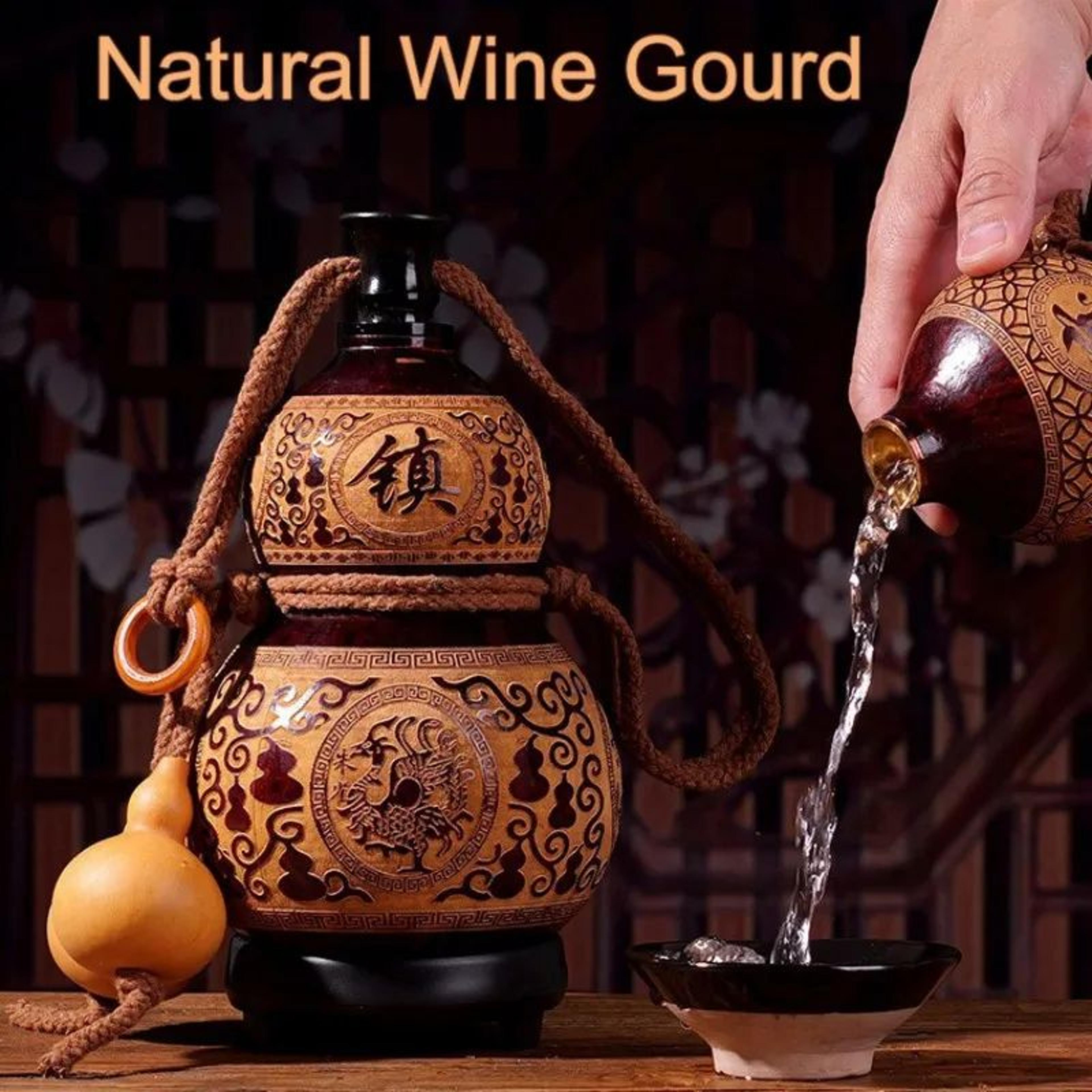 natural dried gourd wine bottle 16.91 fl oz rustic portable drink flask