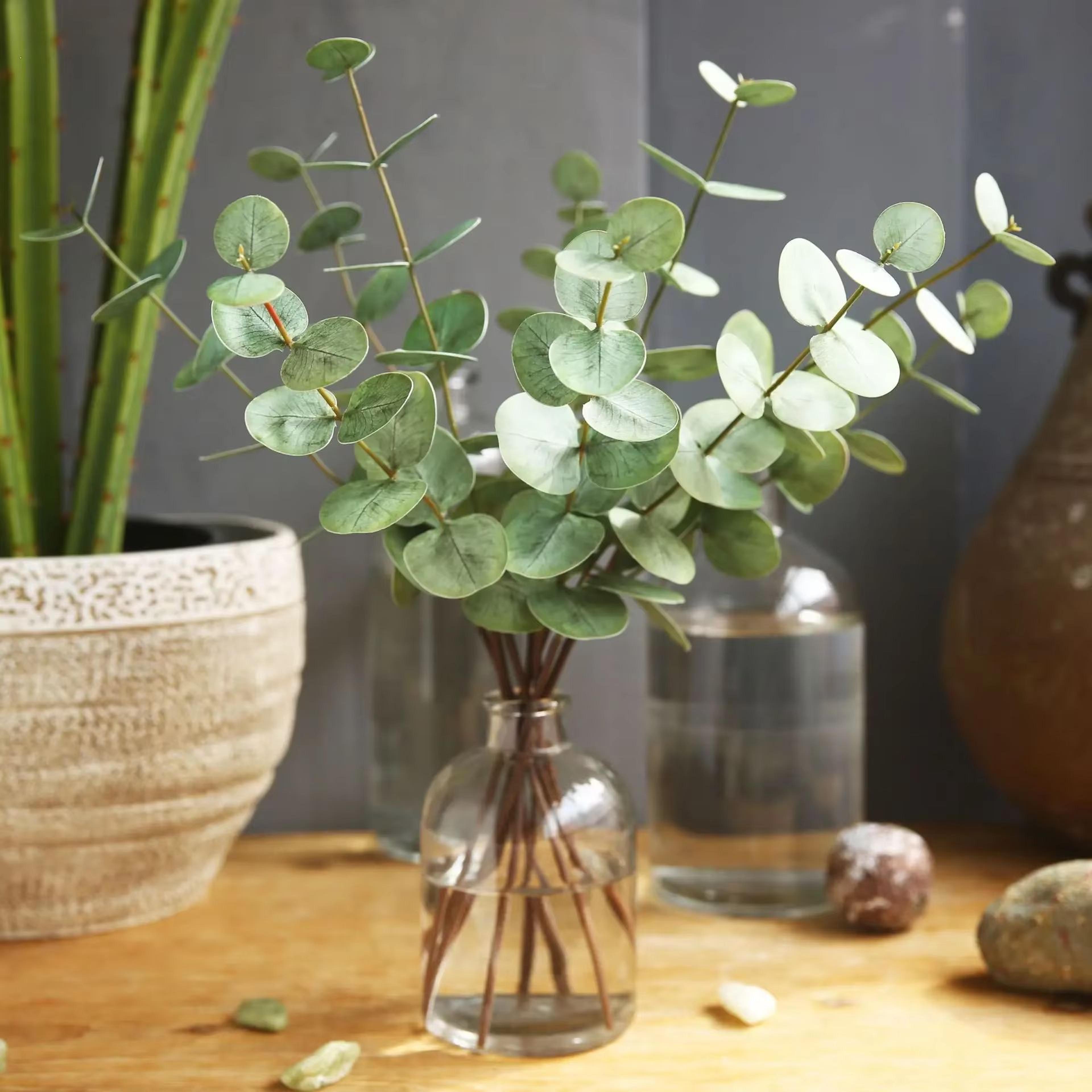 Real Touch Artificial Eucalyptus Leaves Bundle For Wedding And Home Decor 10pcs 0