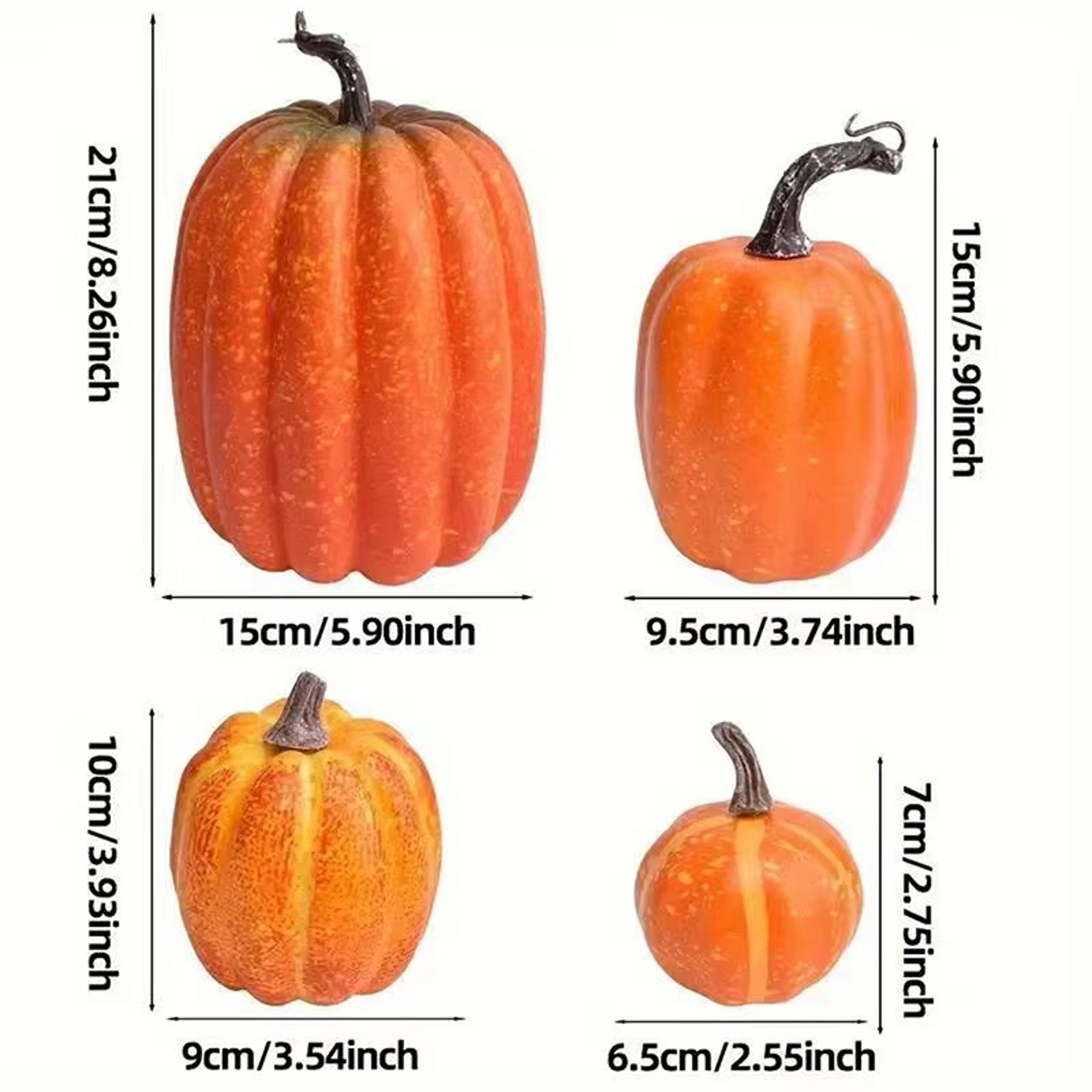 7PCS Artificial Pumpkin Set For Halloween DIY Crafts And Autumn Harvest Decor 5