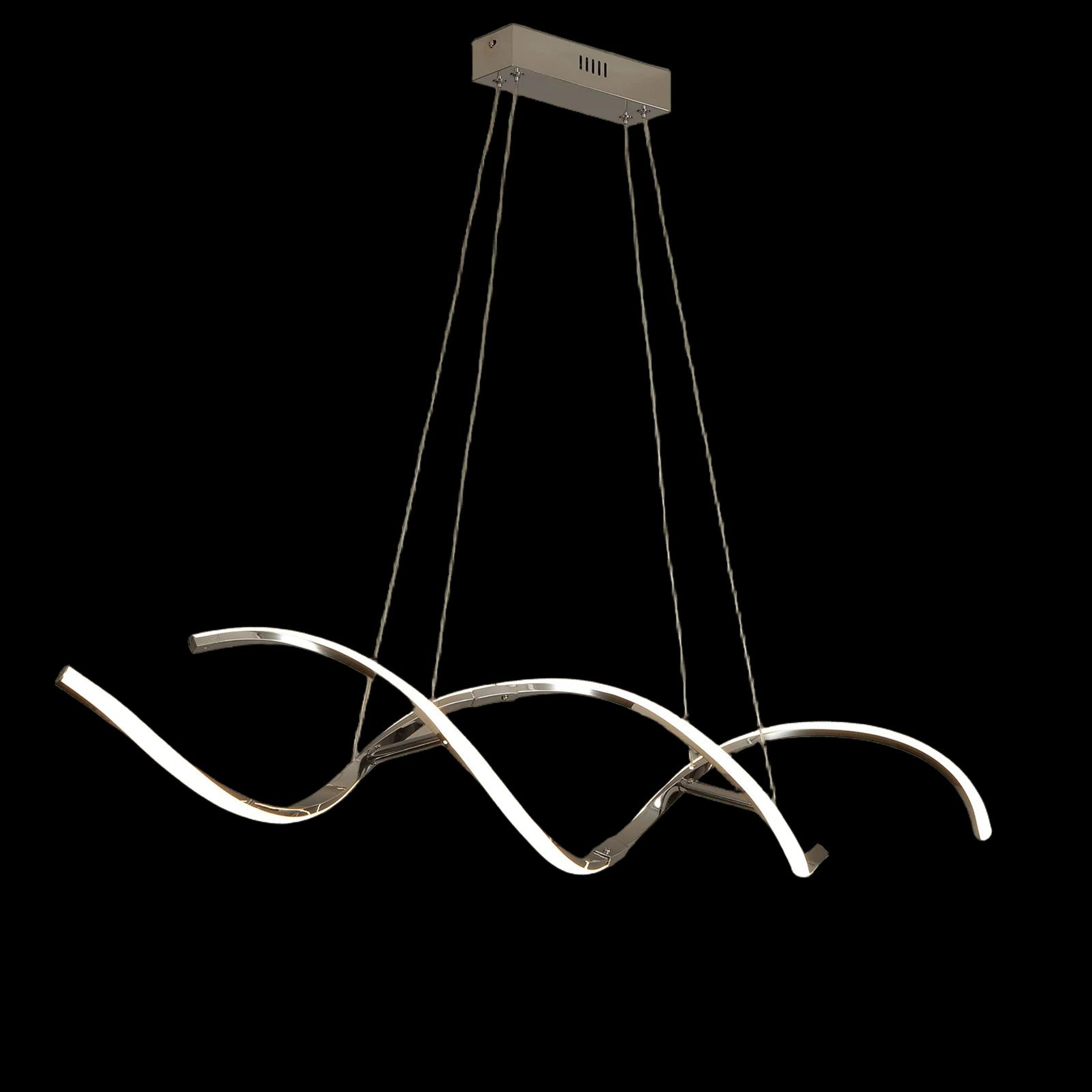 Modern Linear LED Chandelier Minimalist Dining Room Pendant Light Fixture 5