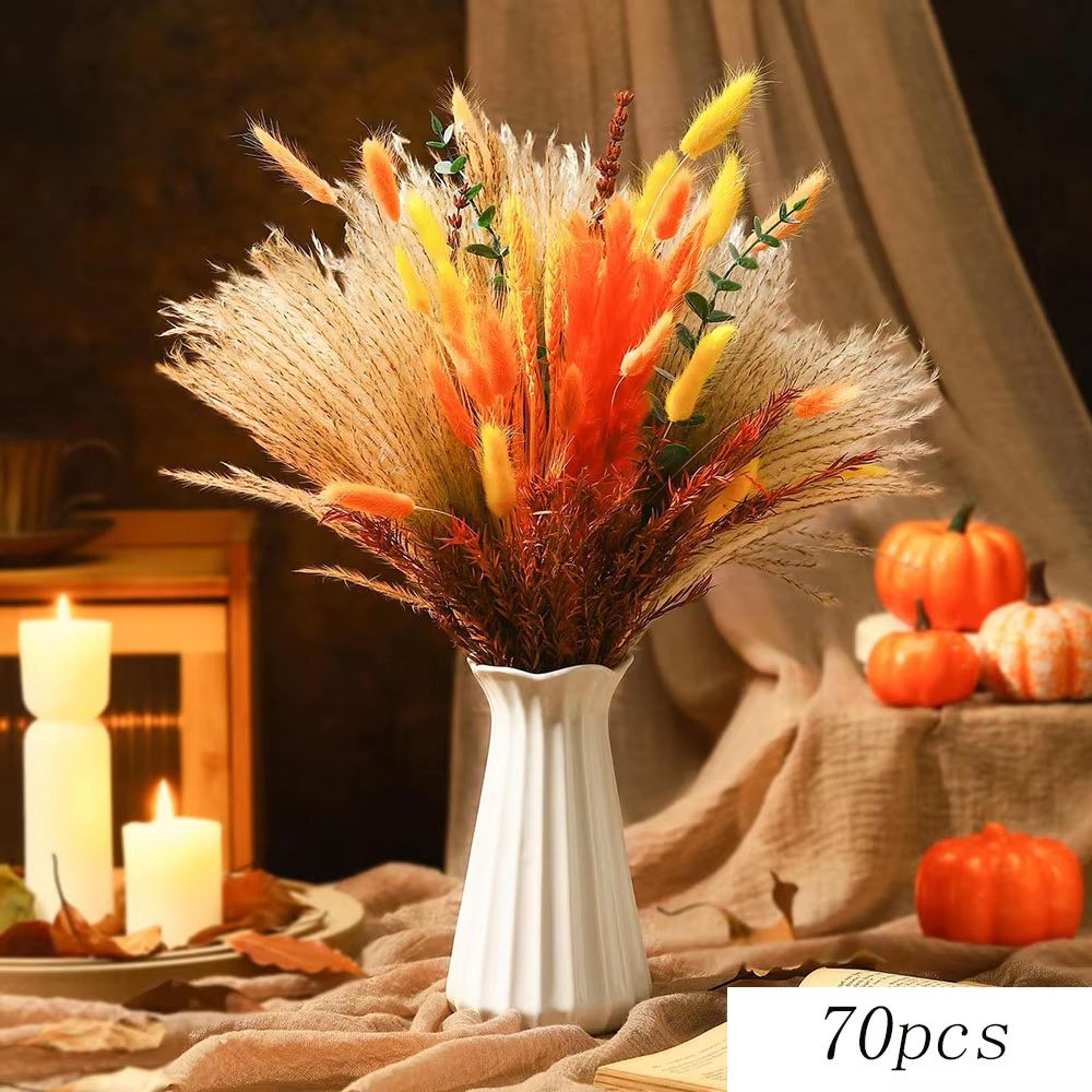 Boho Preserved Pampas  Eucalyptus Flower Set 40PCS Rustic Autumn Decor Bouquet 10