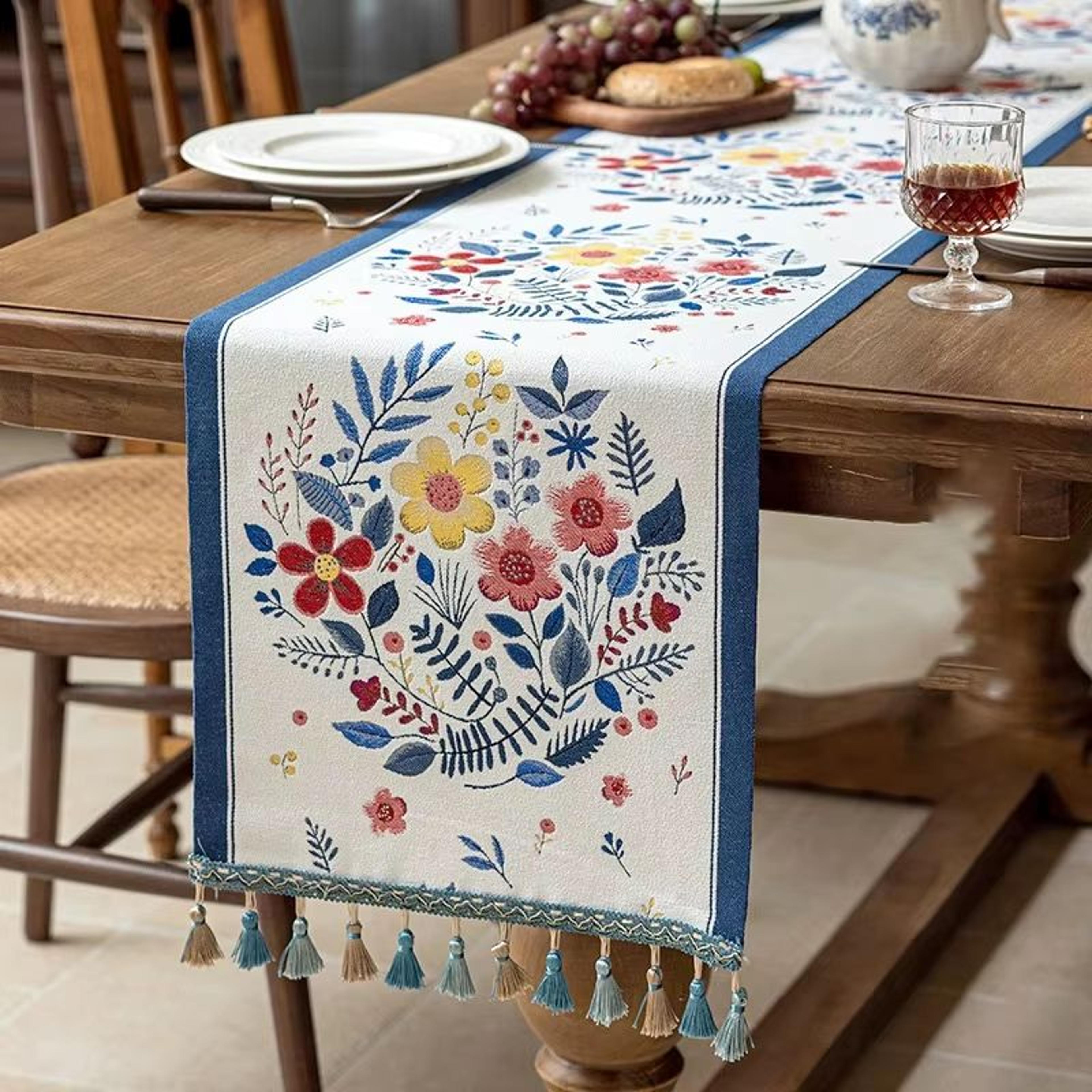 Farmhouse Lemon Floral Table Runner Rustic Citrus Kitchen Dining Decor 9