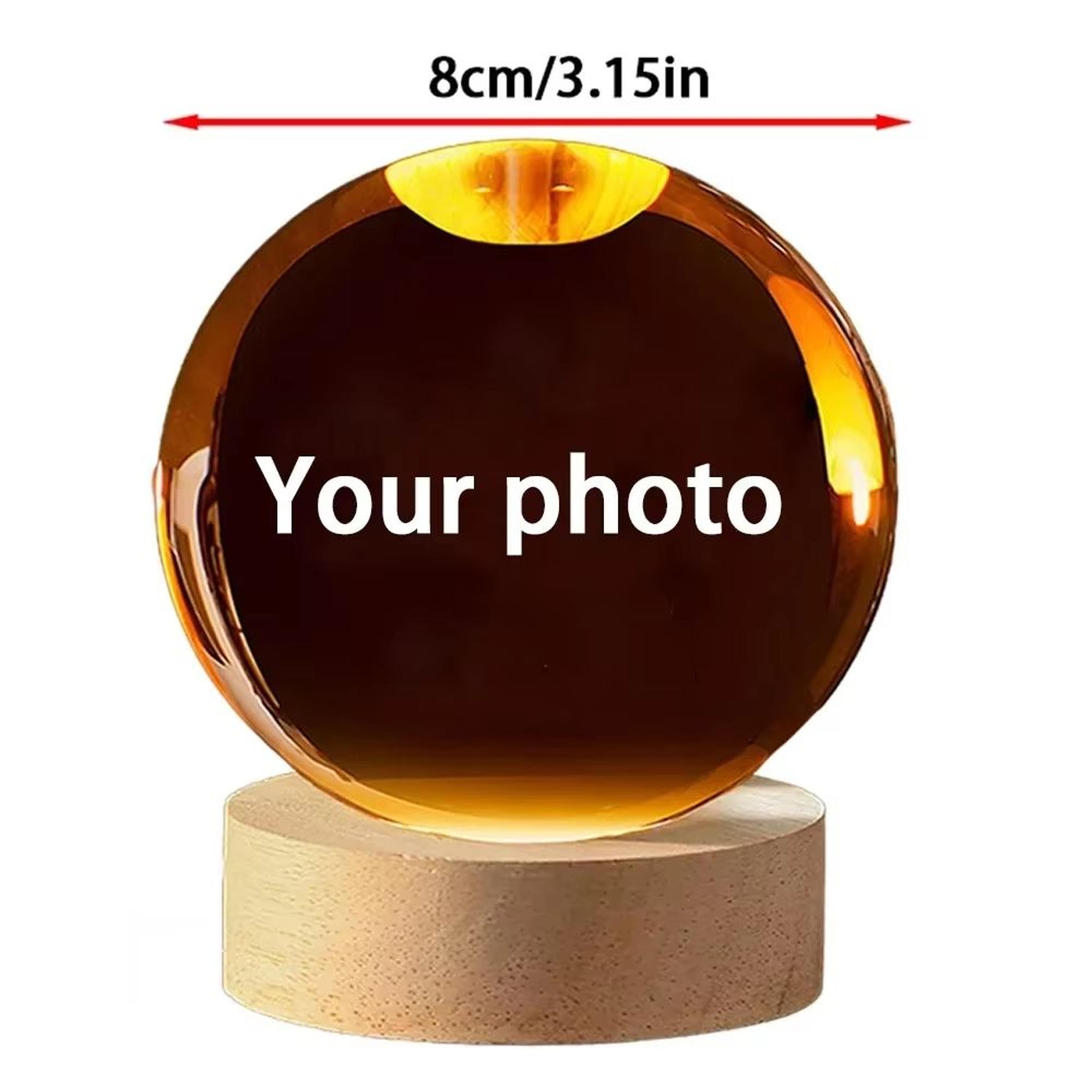 Custom LED Crystal Ball Photo Night Light Personalized Memory Gift For Bedroom Decor 7