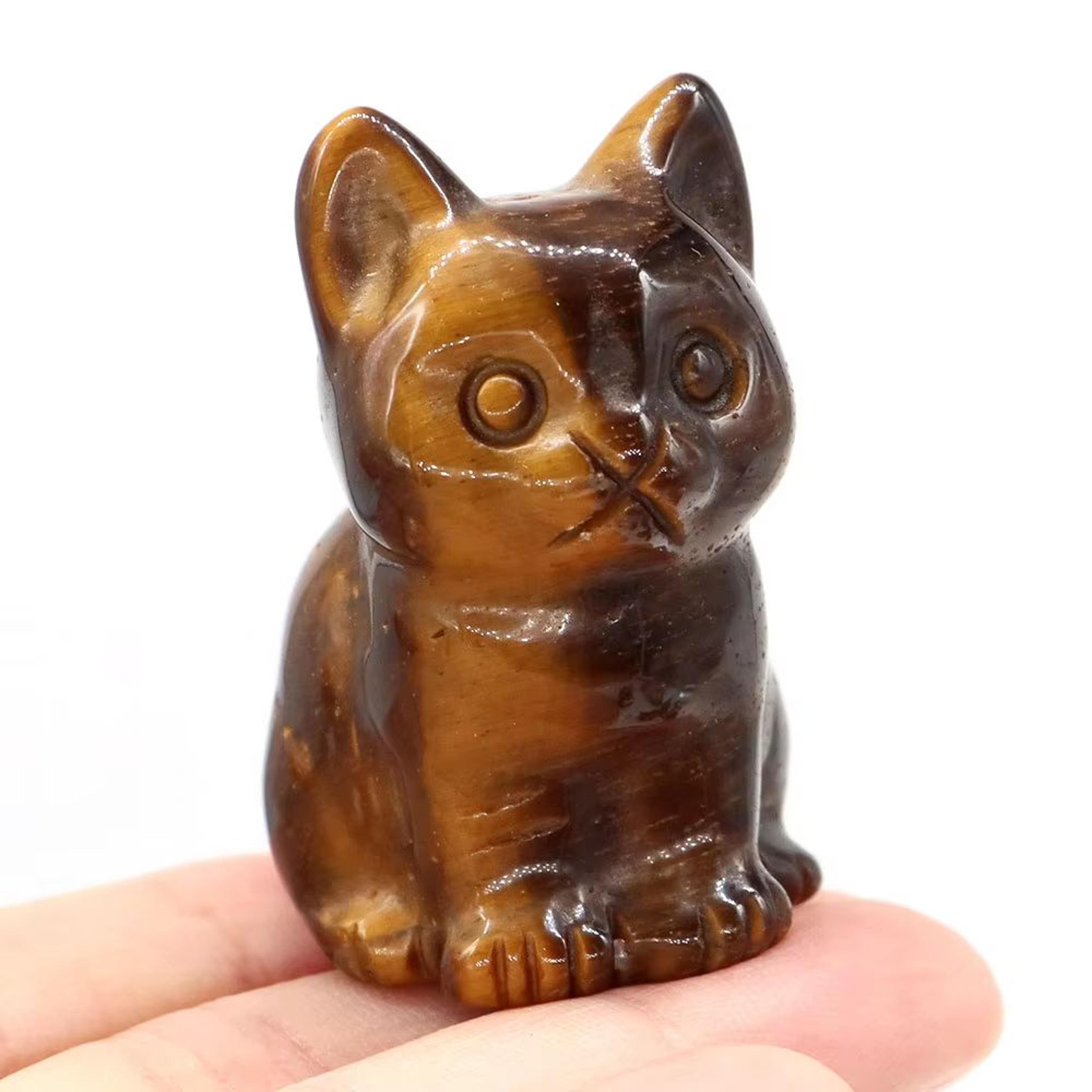 Natural Amethyst Cat Statue  Hand Carved Crystal Figurine For Healing  Meditation Decor 4