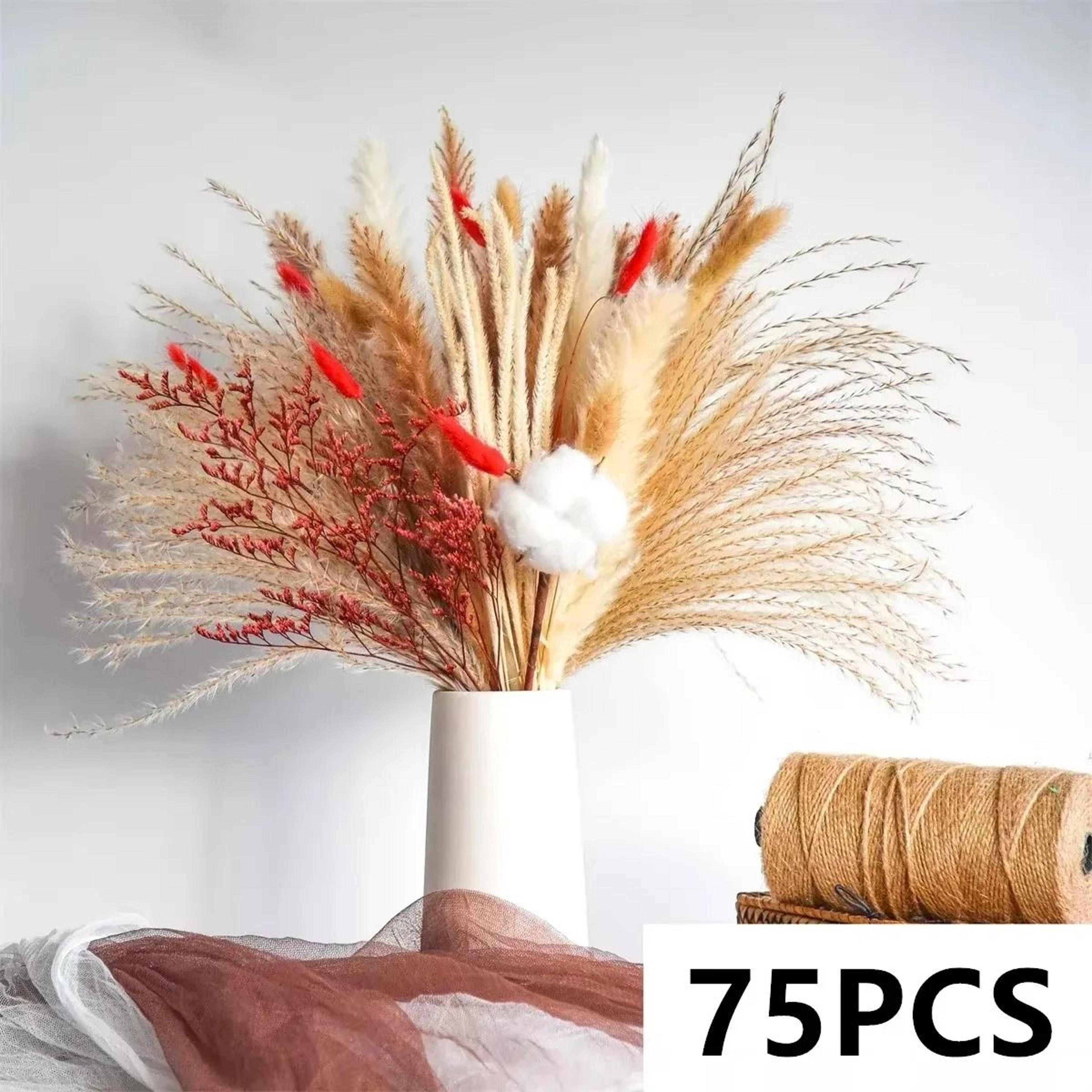 Pink White Dried Flower Pampas Bouquet  Boho Wedding Centerpiece Decor 12
