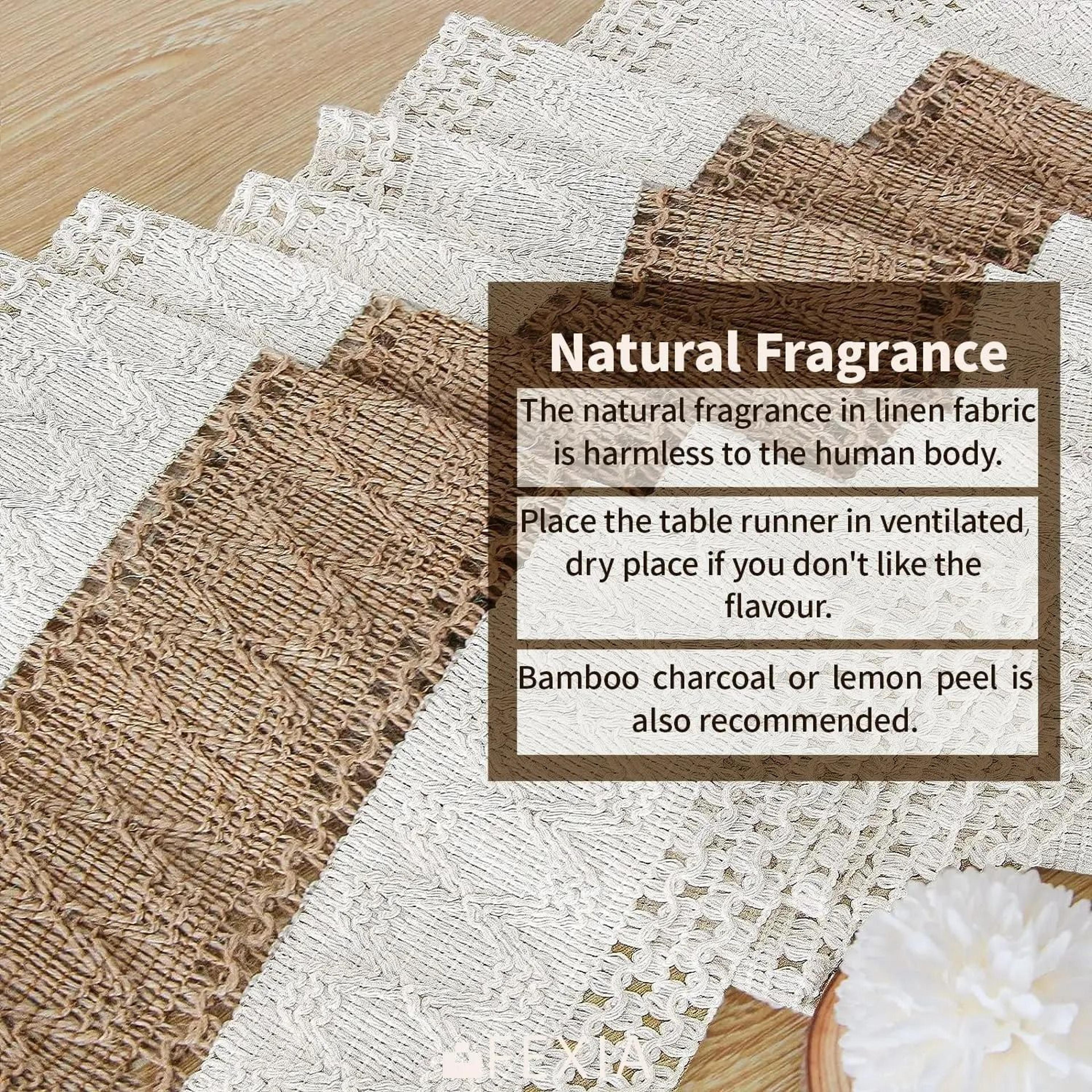 Boho Farmhouse Linen Table Runner With Tassels Rustic Macrame Dining Decor 2