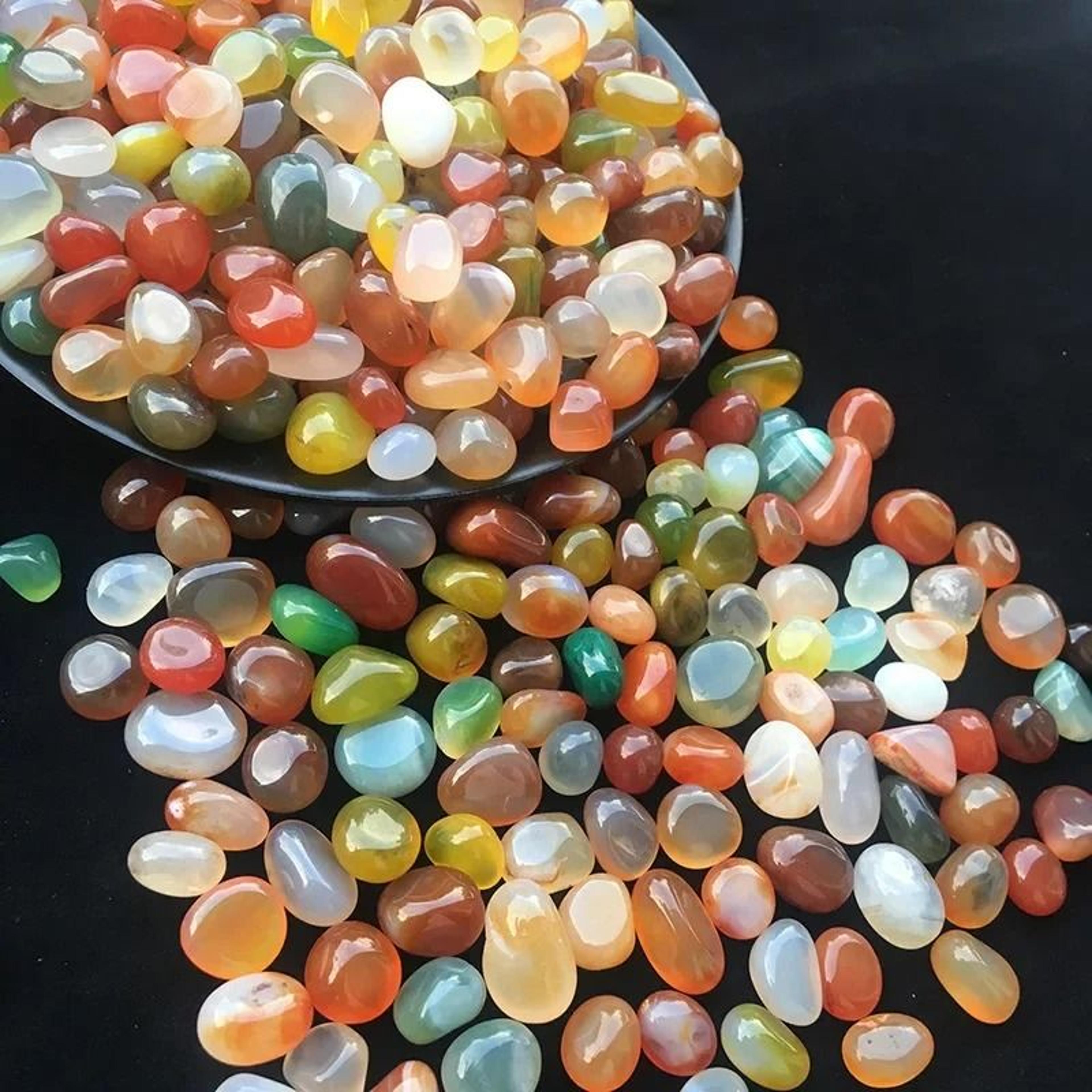 colorful agate pebbles 3.53oz decorative stones for aquariums vases and plant decor