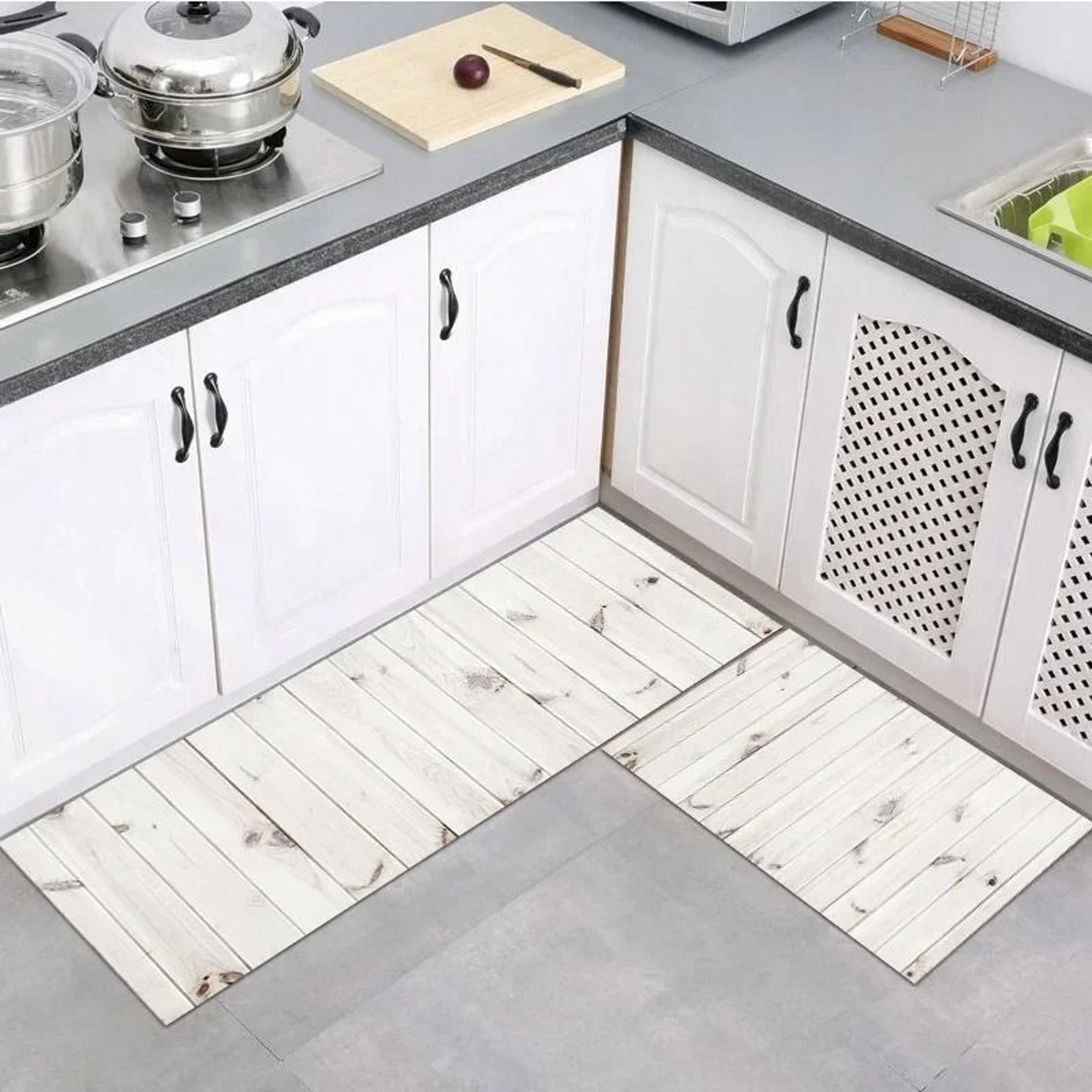 Modern Wood Grain NonSlip Floor Mat Soft Absorbent Entryway  Bathroom Rug 10