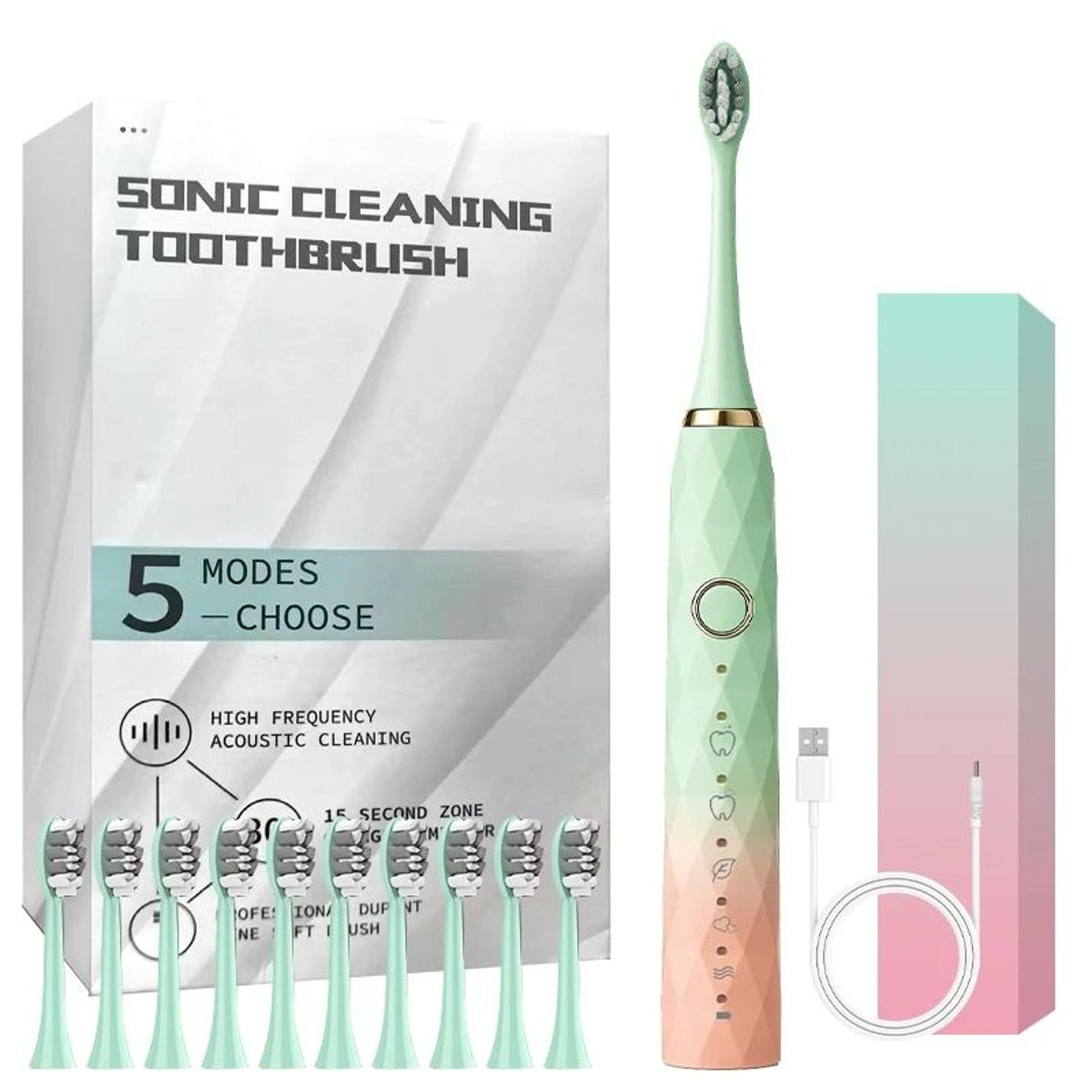 Rechargeable Rotary Electric Toothbrush With Timer And 10 Brush Heads 7